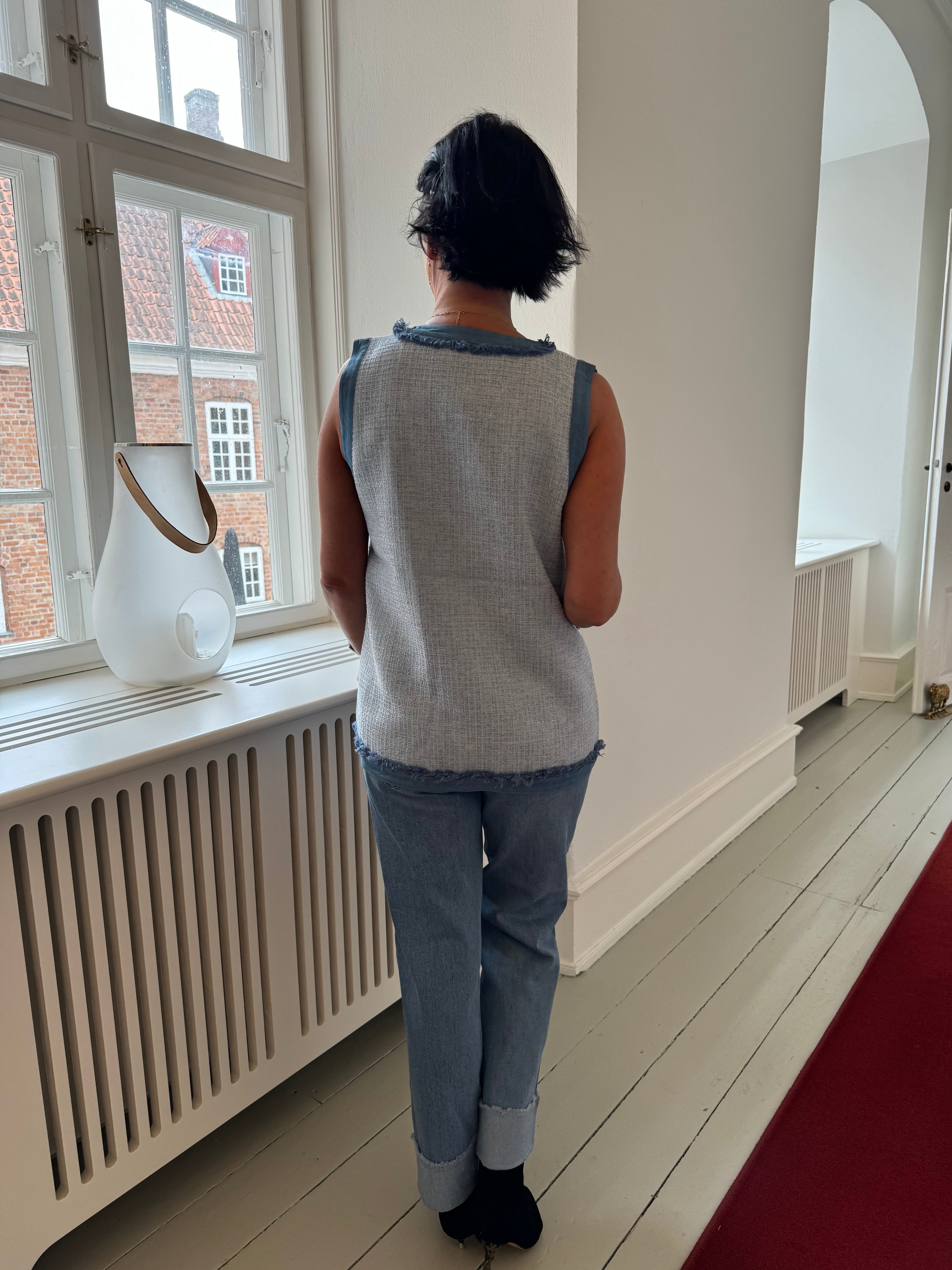 Nümph Vest - NuJanet Vest i Medium Blue Denim