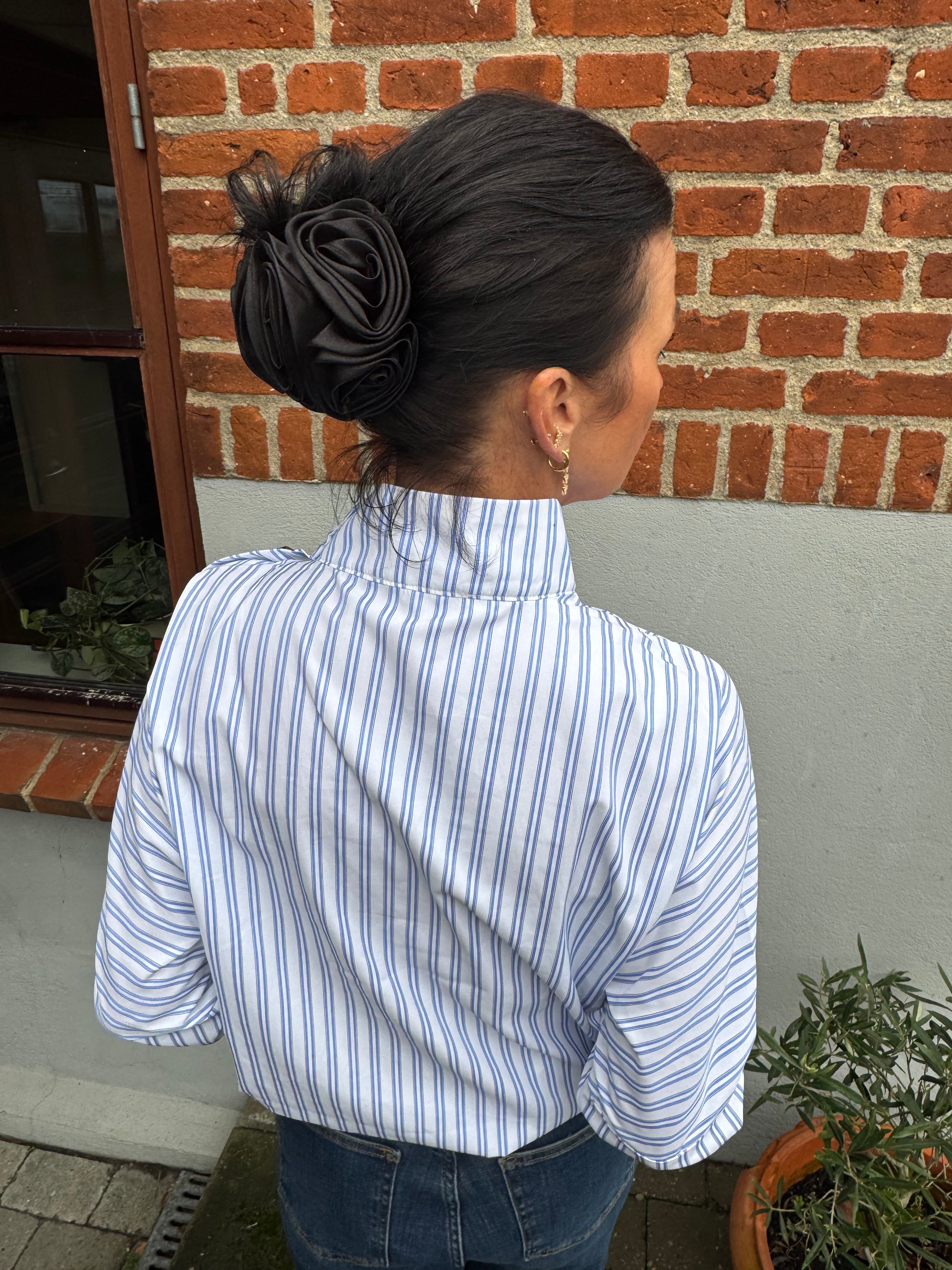 Co´Couture Skjorte - DevinCC AsymCC Button Skjorte i Blå Strib