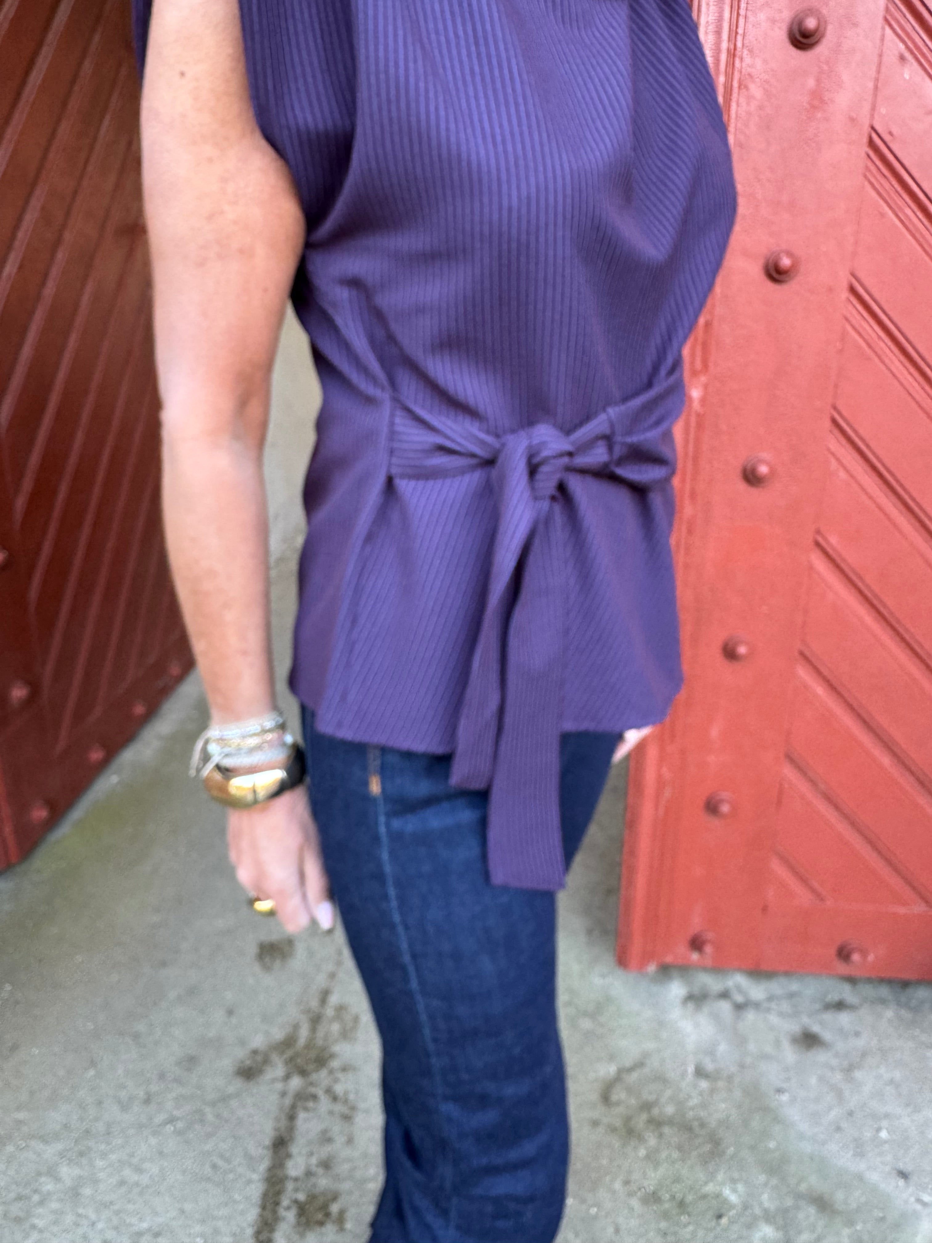 Co´couture Top - NolanCC Pleat Top i Plum
