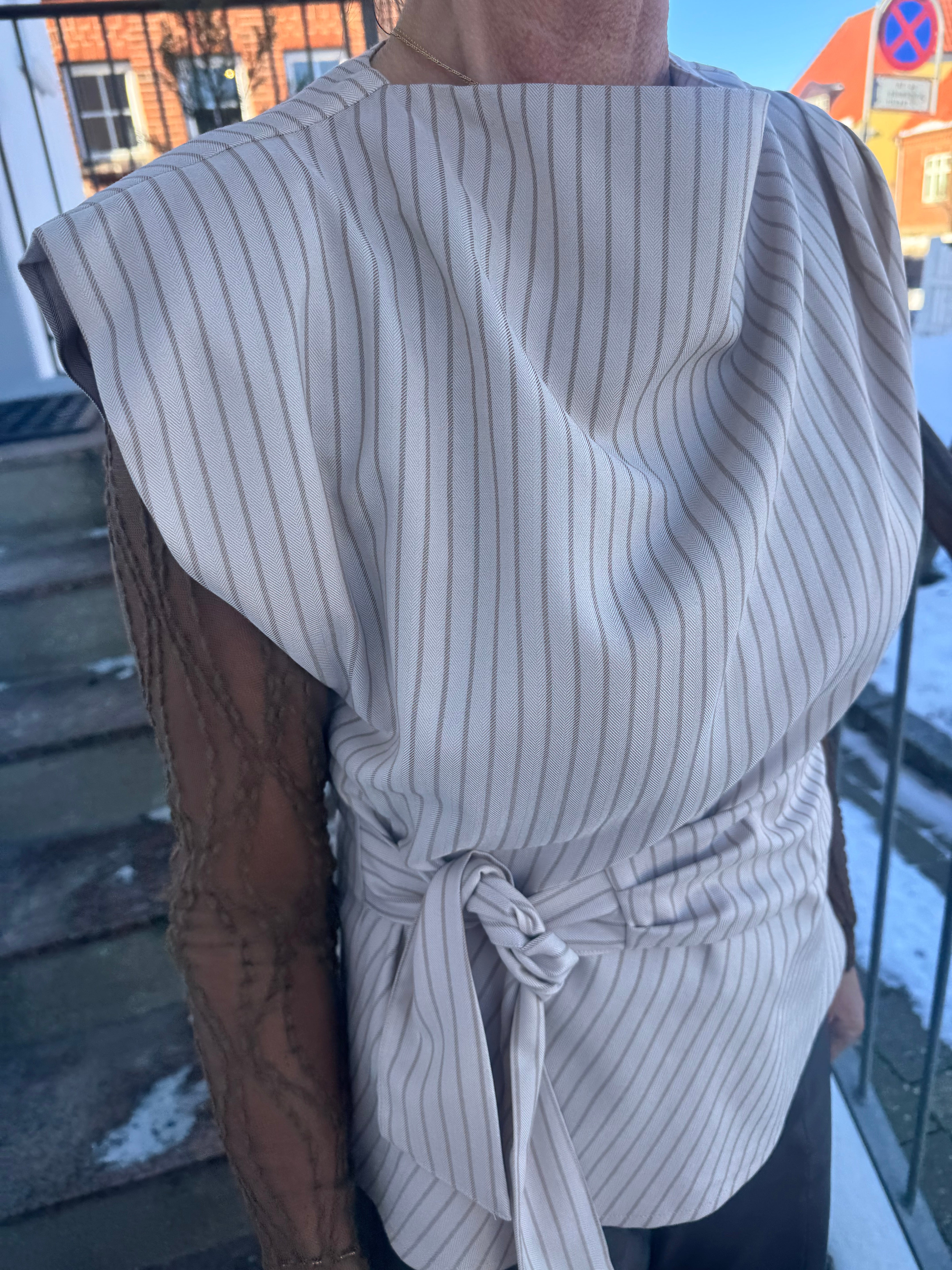 Co´Couture Bluse - SalvieCC Pleat Top i Bone