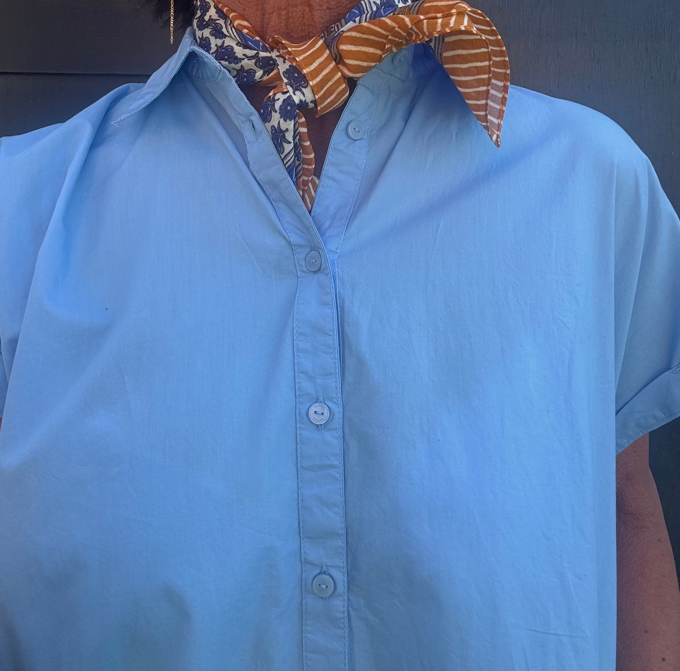 Garcia Kjole - 50082 Skjorte Kjole i Blue Wave