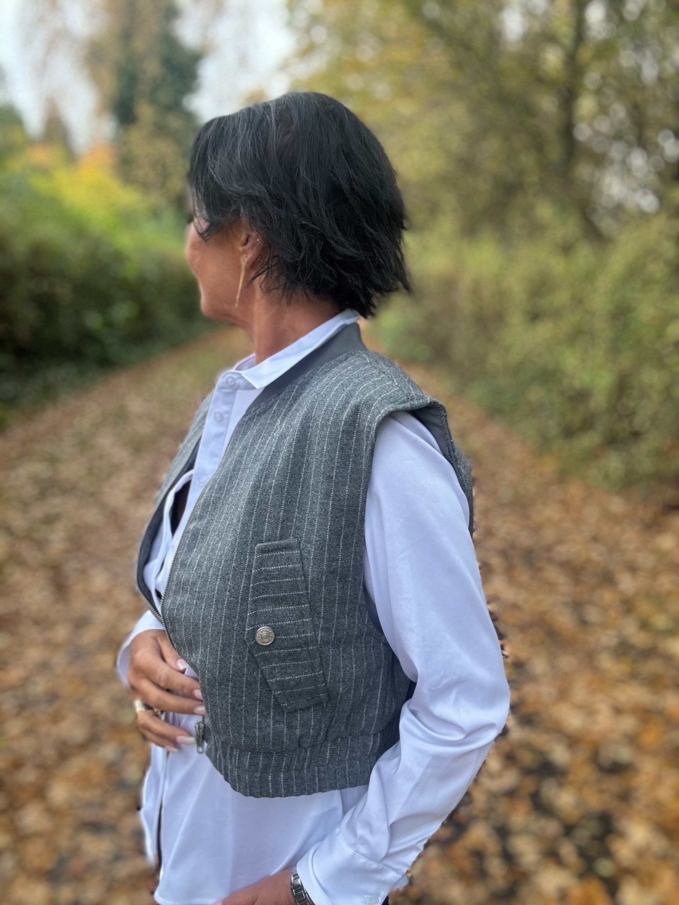 ESMÉ STUDIOS Vest - ESHera Uld Vest i Grå Melange