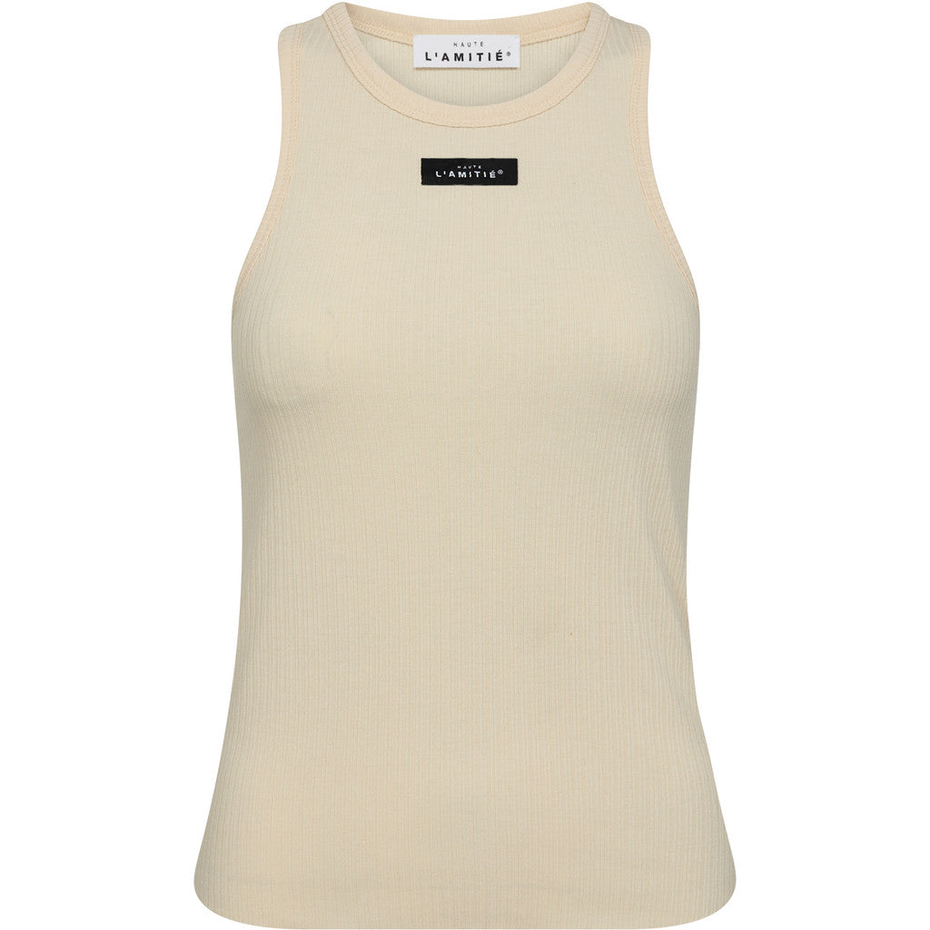 Haute L´amitié Top - Rib Bagde Tank Top i Almond