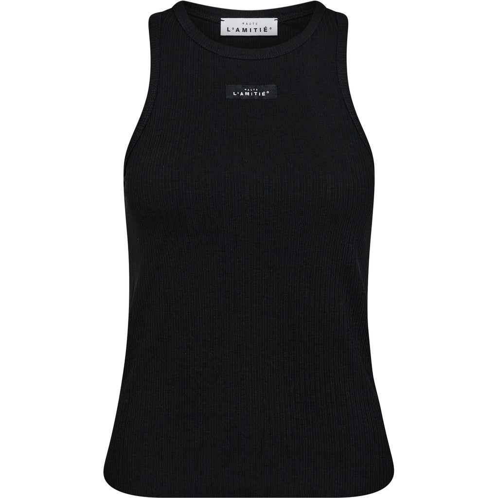 Haute L´amitié Top - Rib Bagde Tank Top i Sort