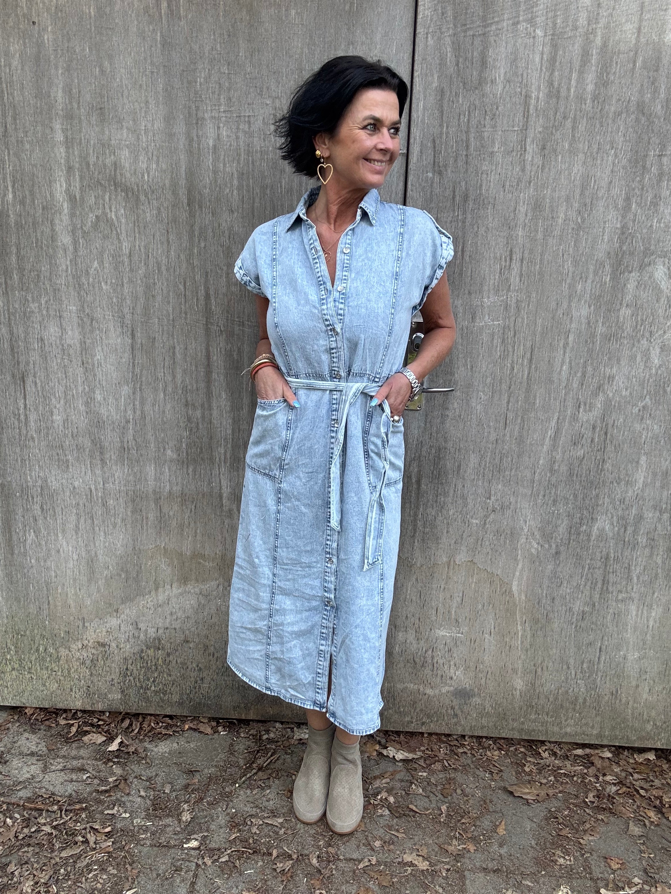 Garcia Kjole - 50284 Denim Kjole i Medium Used Denim