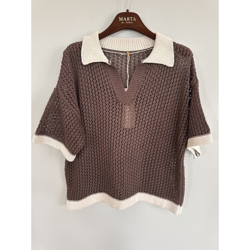 MARTA du château Bluse - 65032 MdcNayeli Strik Bluse i Caffe/Corda