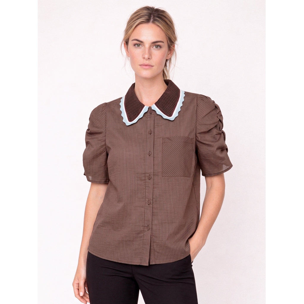 Gossia Bluse - AllyGO Bluse i Brown Stripes