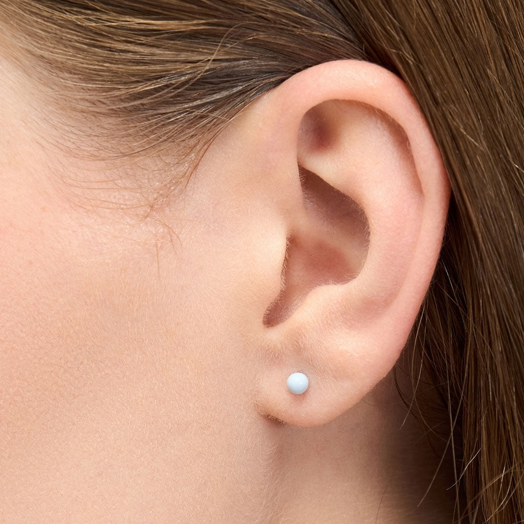 LULU Copenhagen Øreringe - Color Ball Ørering i Skyeride Blue