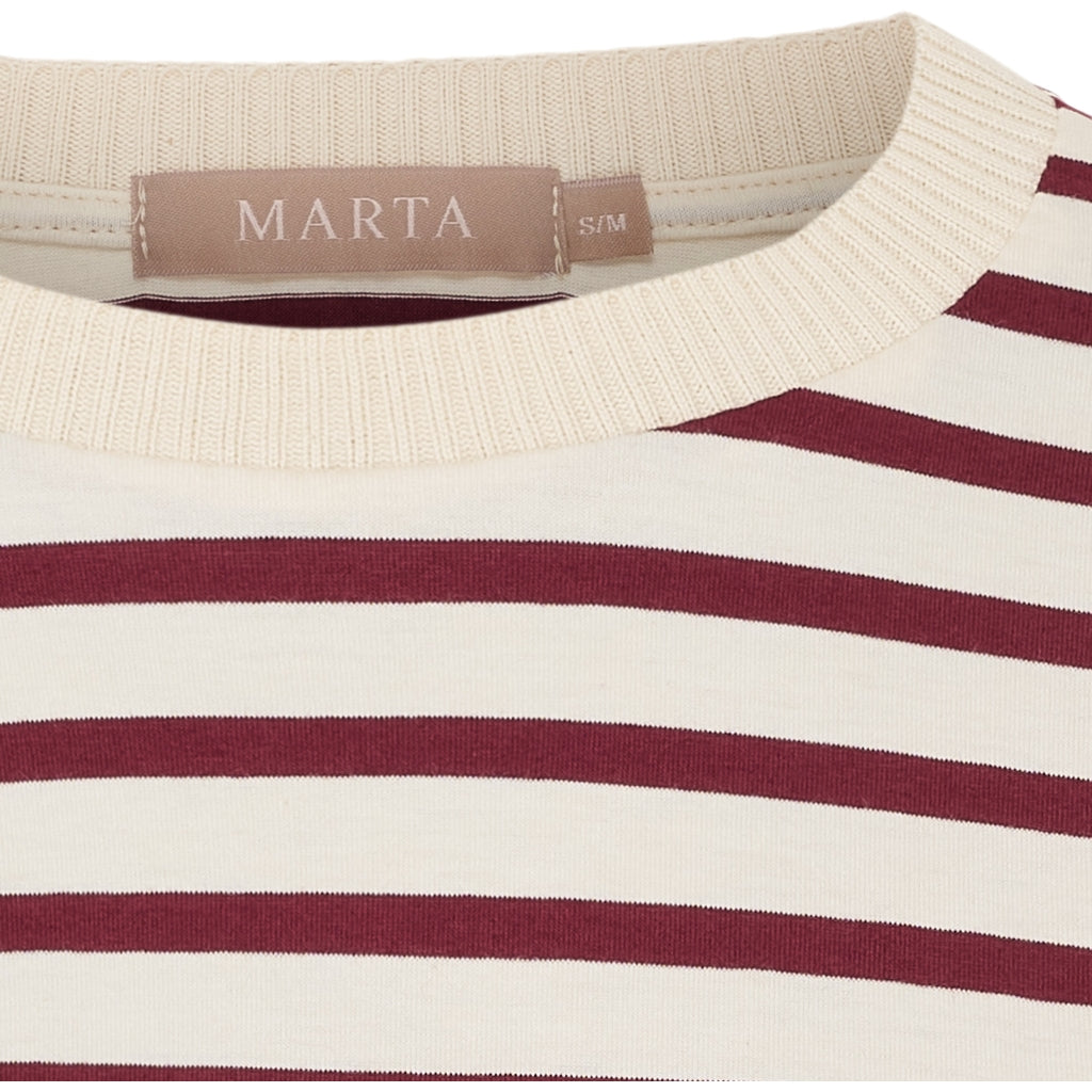 MARTA du château Bluse - MdcBrooklyn Bluse i Beige Bordeaux Strib