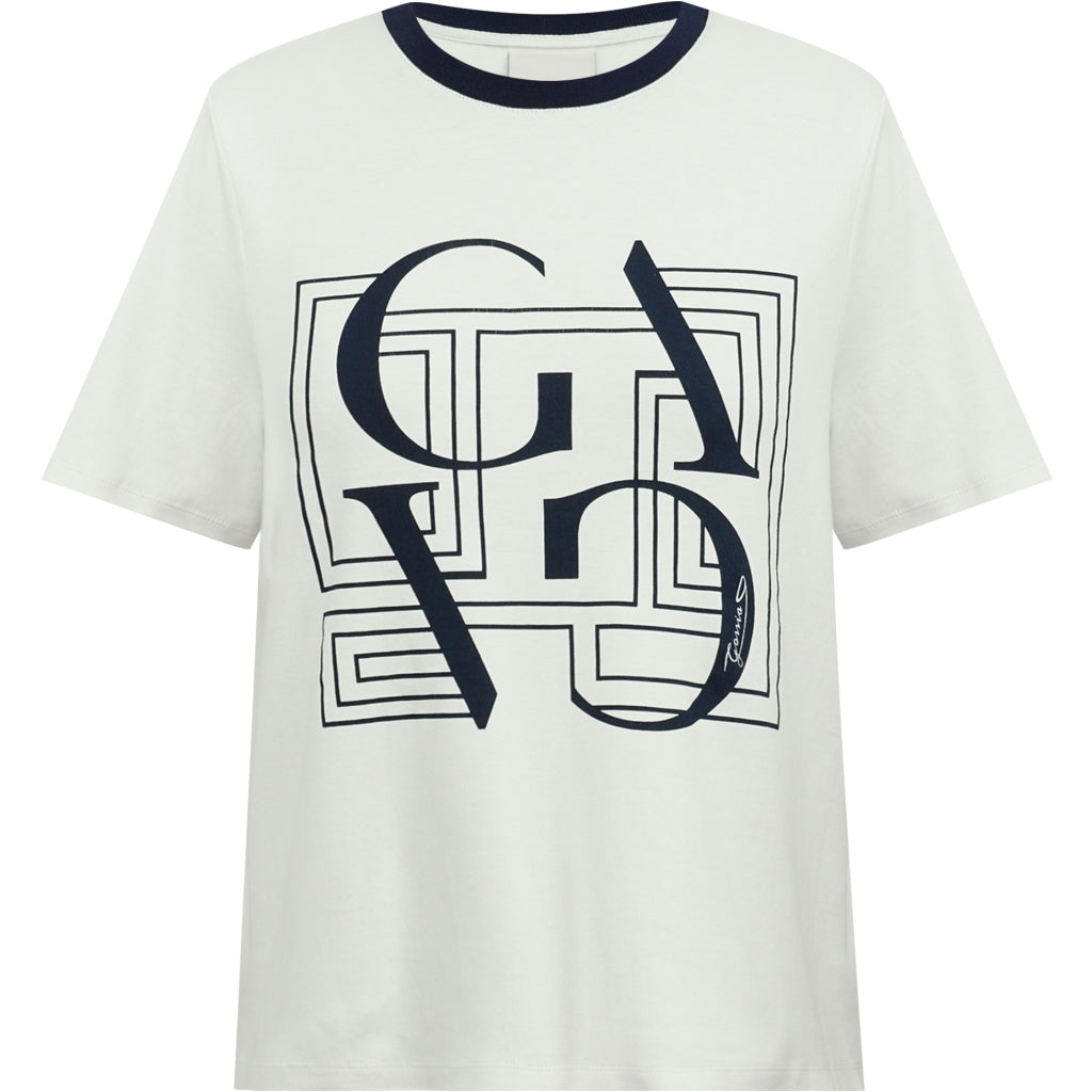 Gossia T-shirt - BasGO T-shirt i Off-White-Navy Print