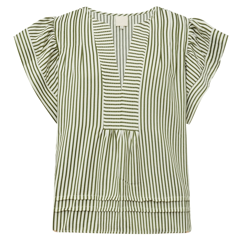 Gossia Bluse - MinkaGO JO Bluse i Creme Army Stripes