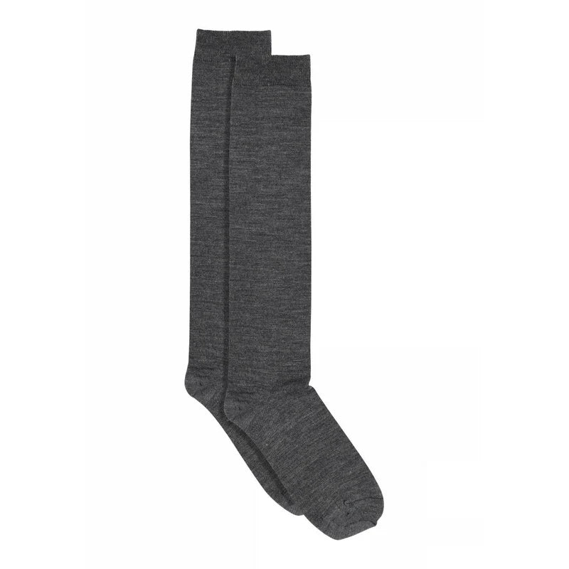 Mp Women Strømper - 86827 Bomuld/Uld Knæstrømper i Dark Grey Melange