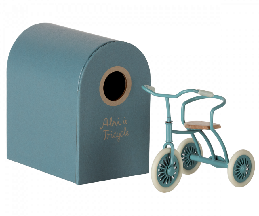 Maileg - Abri á Tricycle, Cykel til Mus i Petroliumsblå
