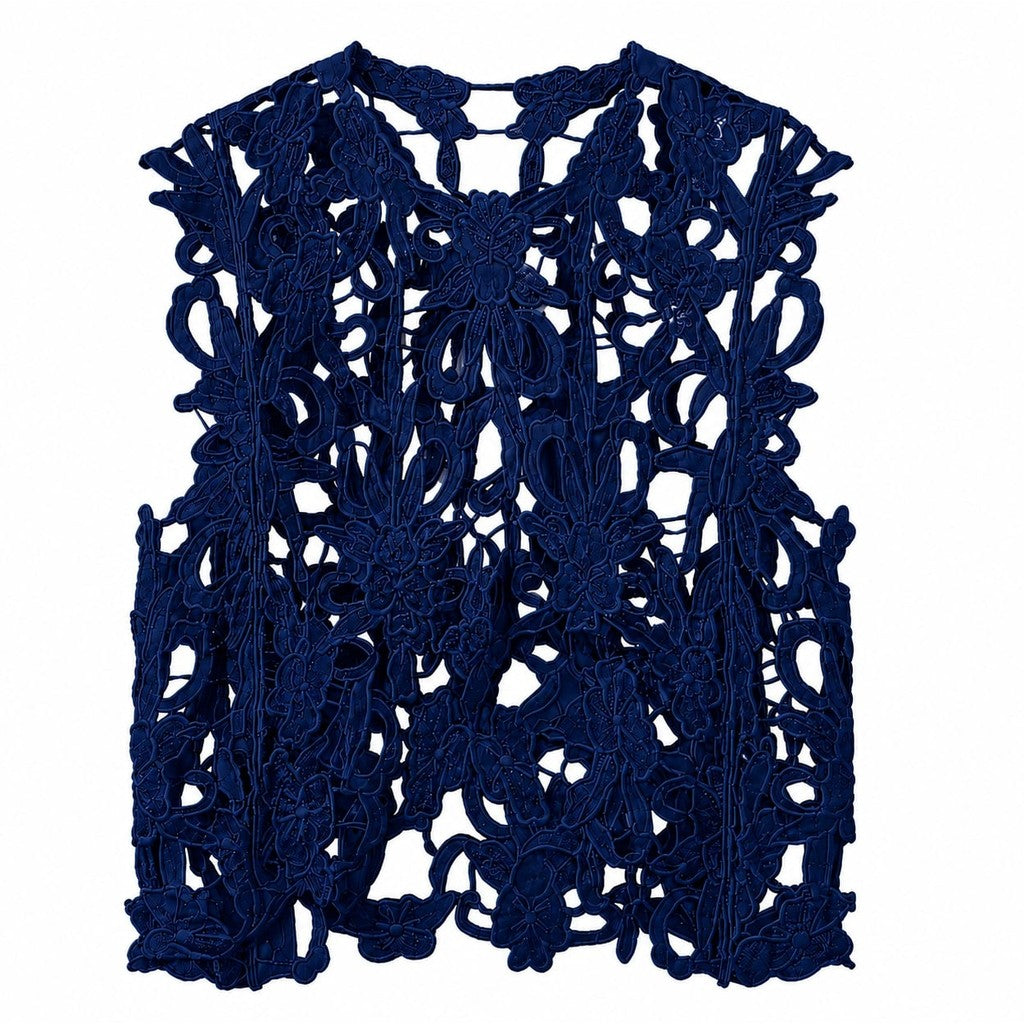 Tim & Simonsen Top - Gudrun Lace Top i Navy