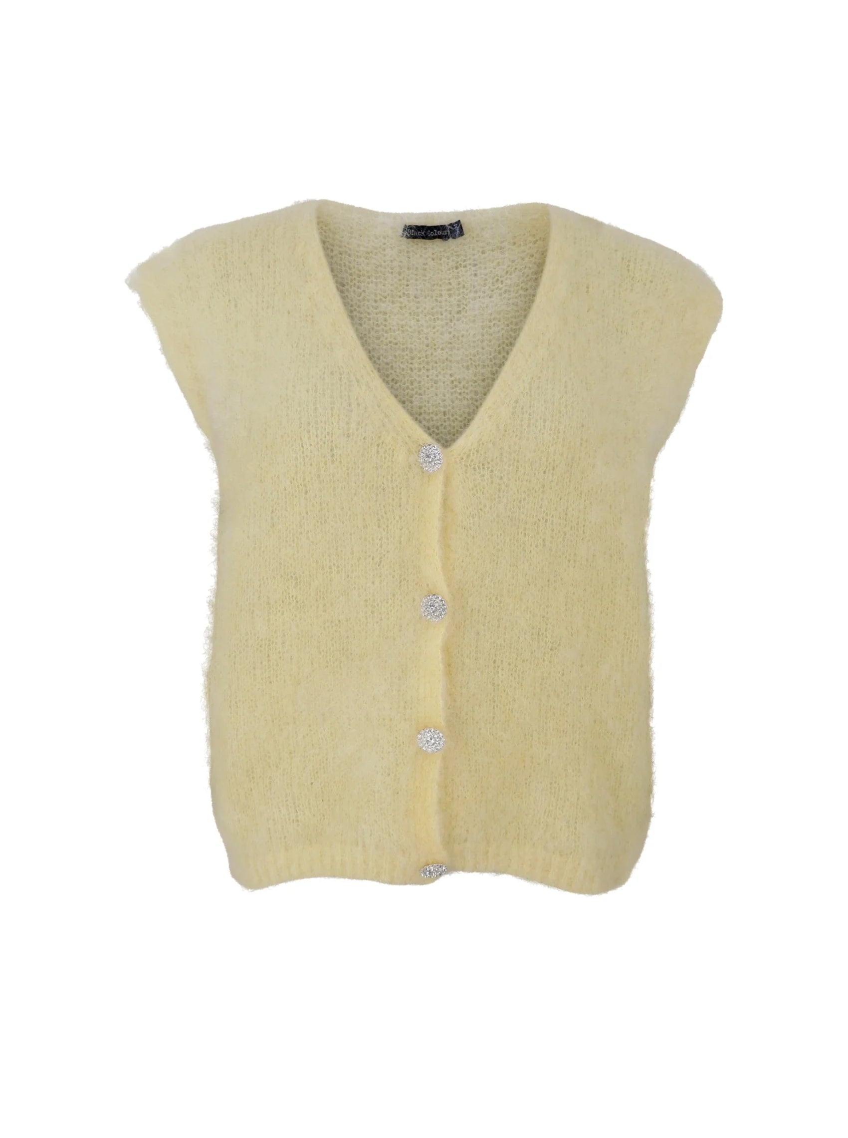 Black Colour Vest - BcBjoerk Strik Vest i Light Yellow