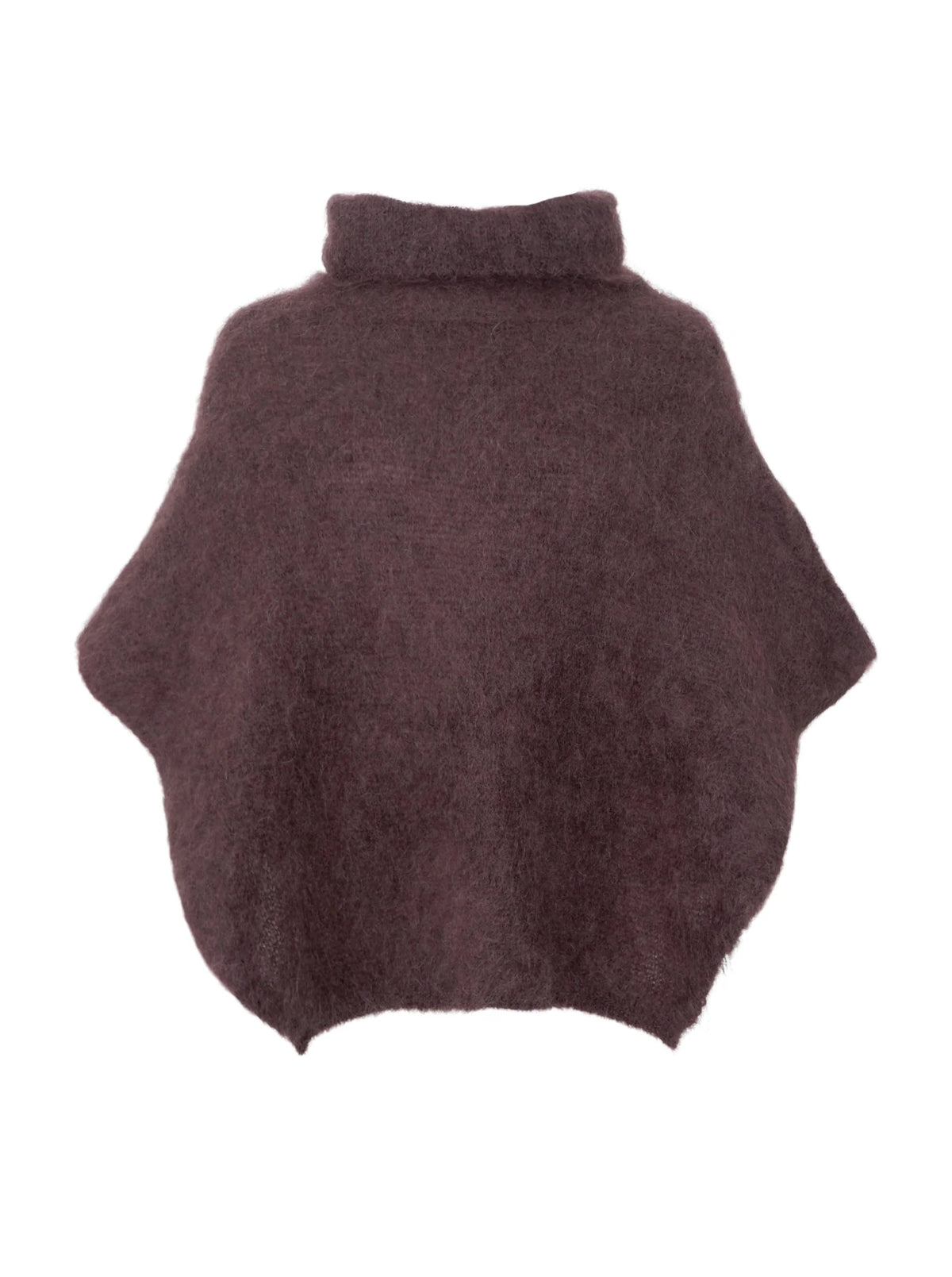Black Colour Poncho - BcBjoerk Roll Neck Poncho i Coffee