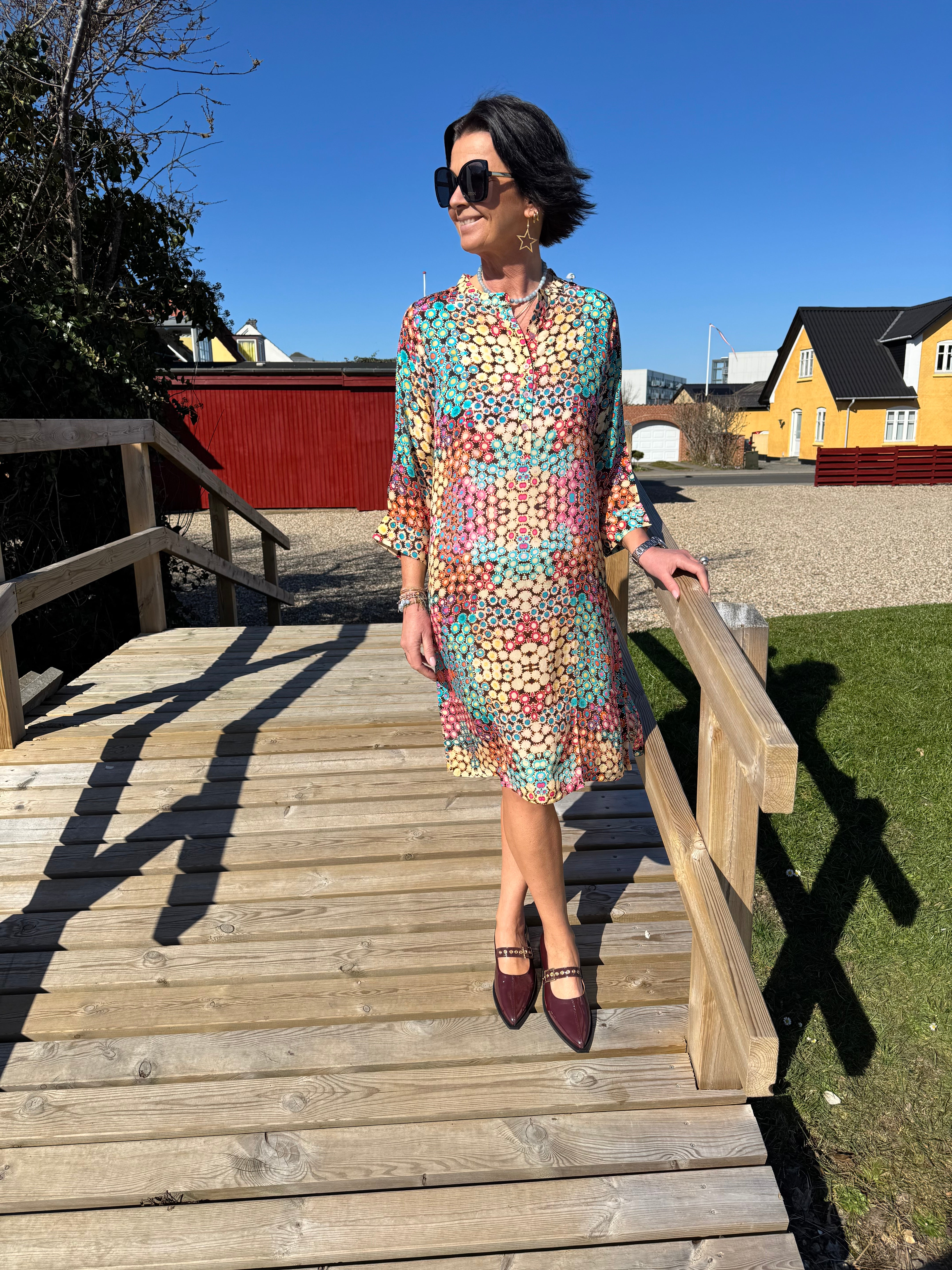 Peace Heart Joy Kjole - Jennifer Kjole i Pale Multi