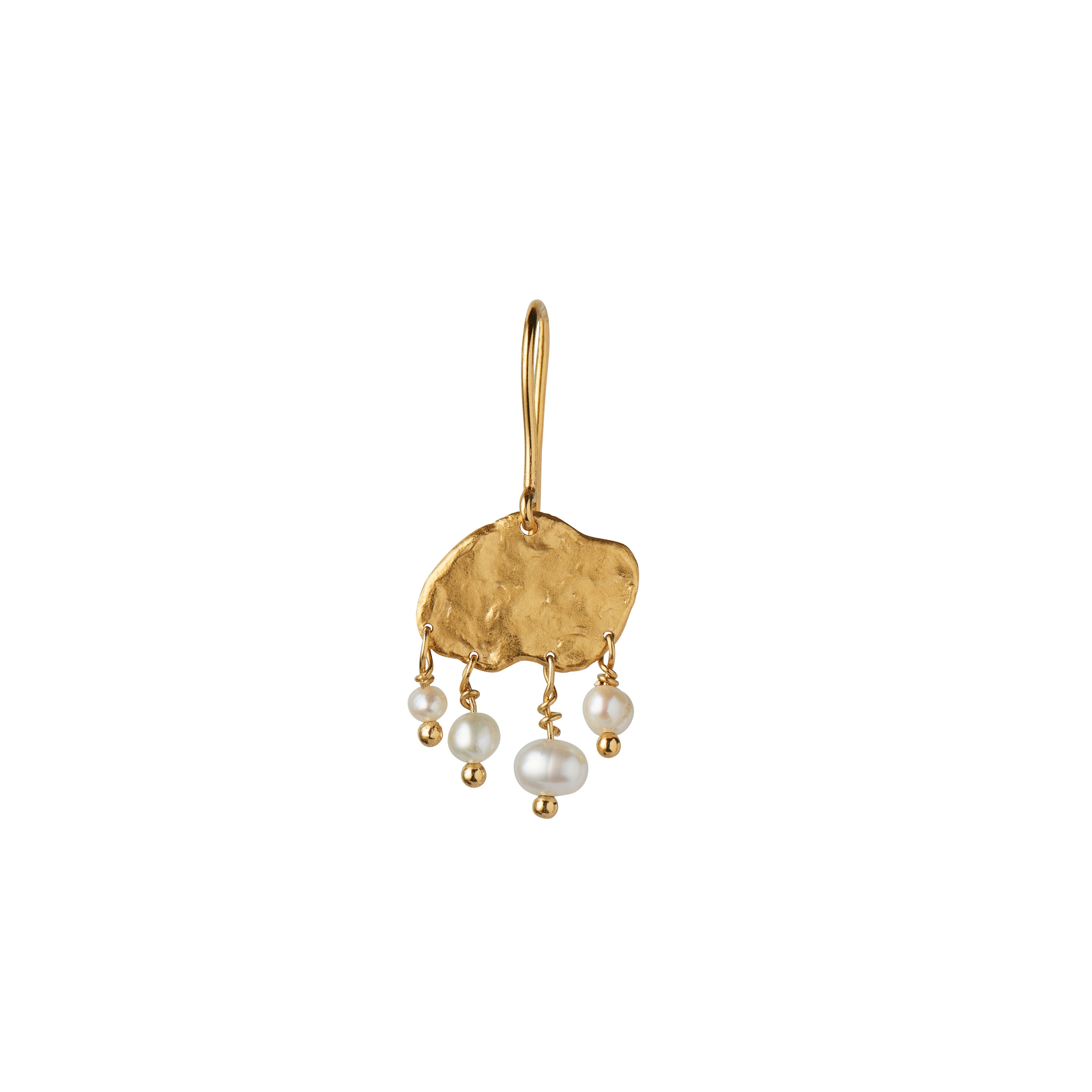 Stine A Ørering - Big Gold Splash Elegant Pearls