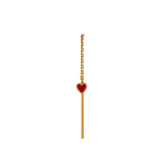 Stine A Ørering - Dangling Love Heart i Burgundy