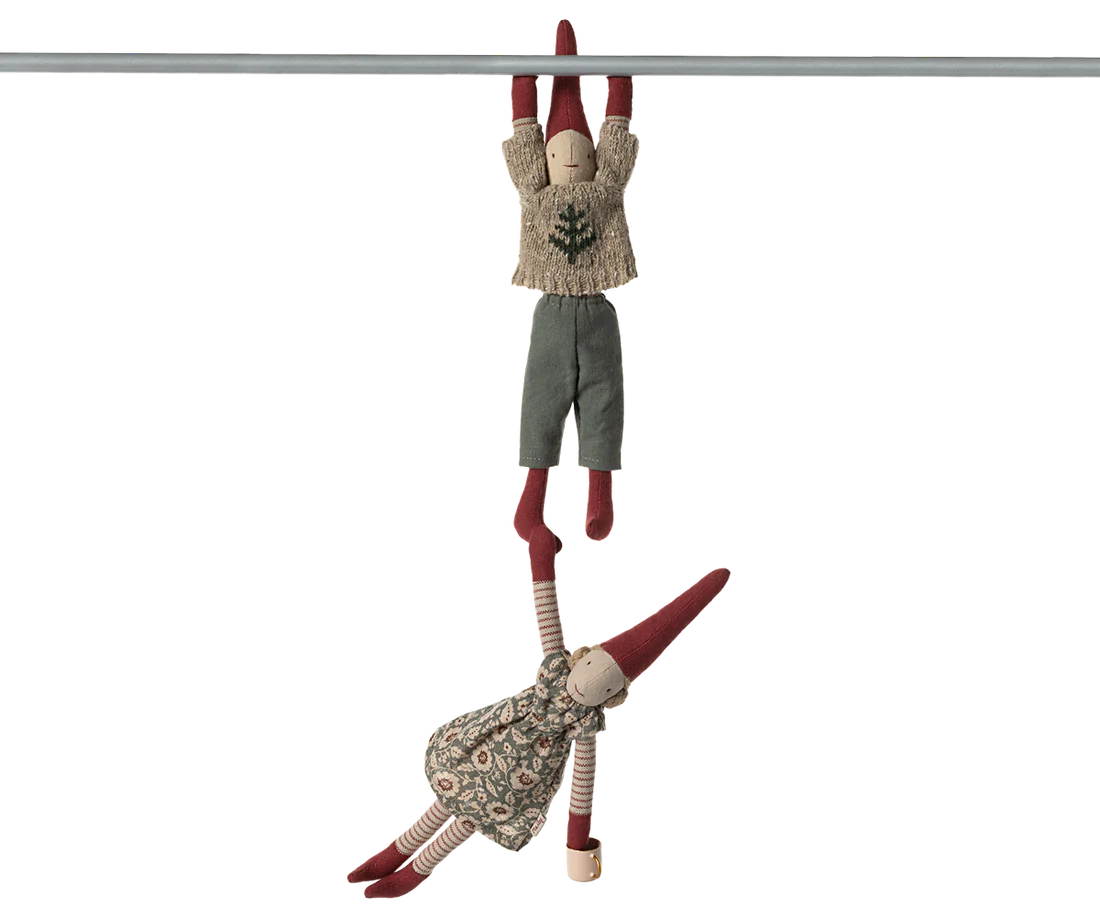 Maileg Nisse - Pixy Kravlenisse str. 1 Pige Vinter Mint Kjole