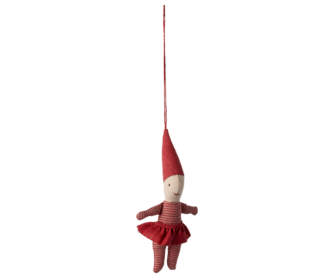 Maileg Julepynt - Stof Nisse Pige Rød