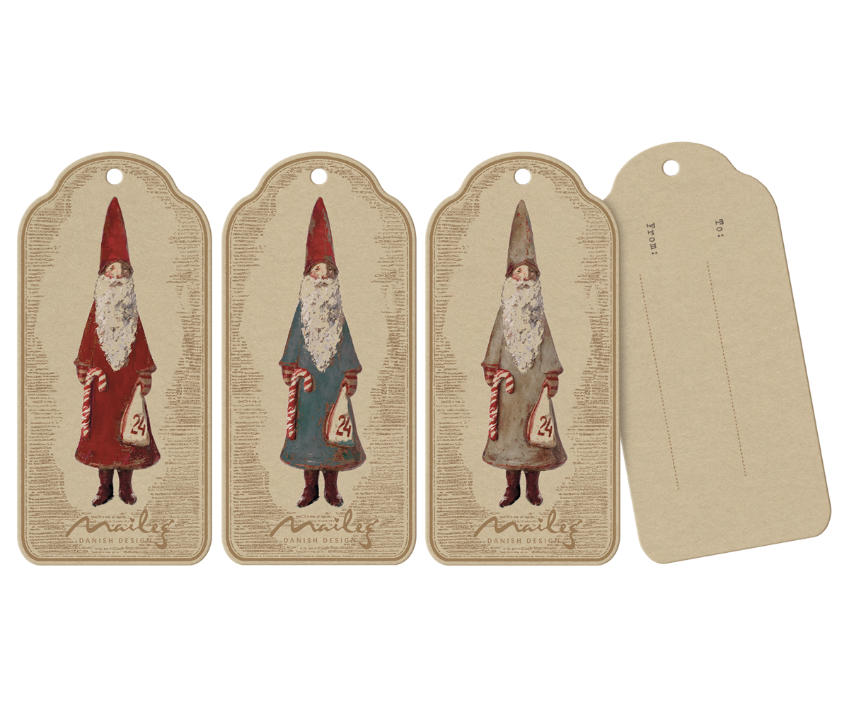 Maileg Gavemærker - Gavemærker Nicolas, Pakke med 12 styk