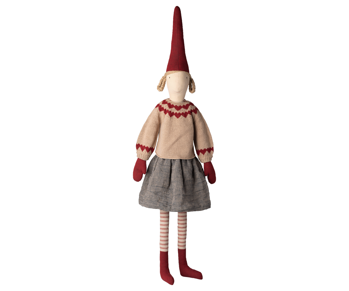 Maileg Nisse - Nisse Str. 6 Pige Nederdel og Strikket Sweater