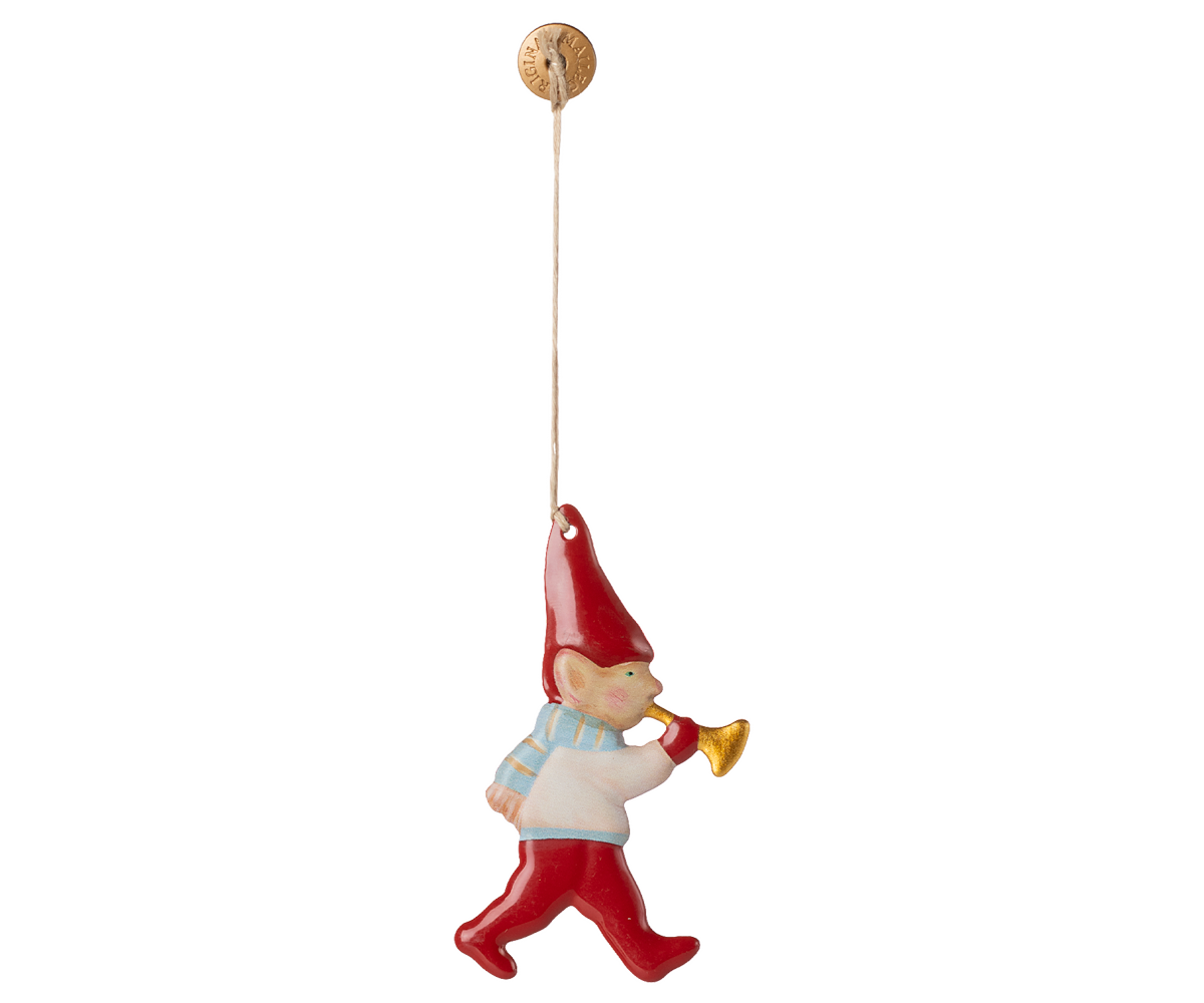 Maileg Julepynt - Metal Ornament Nisse Med Trompet
