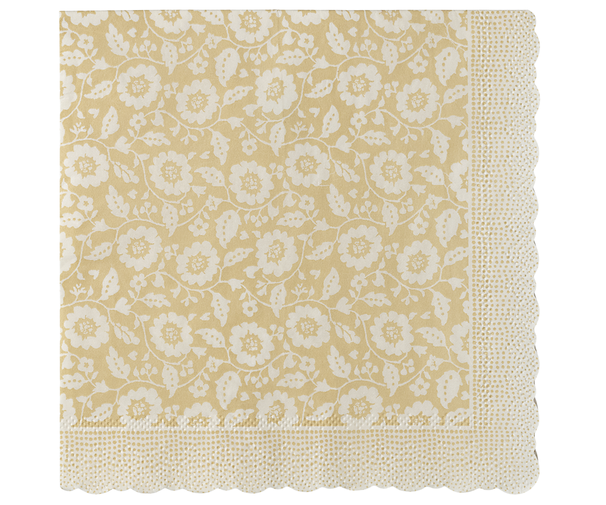 Maileg Servietter - Servietter Med Blomster i Gul