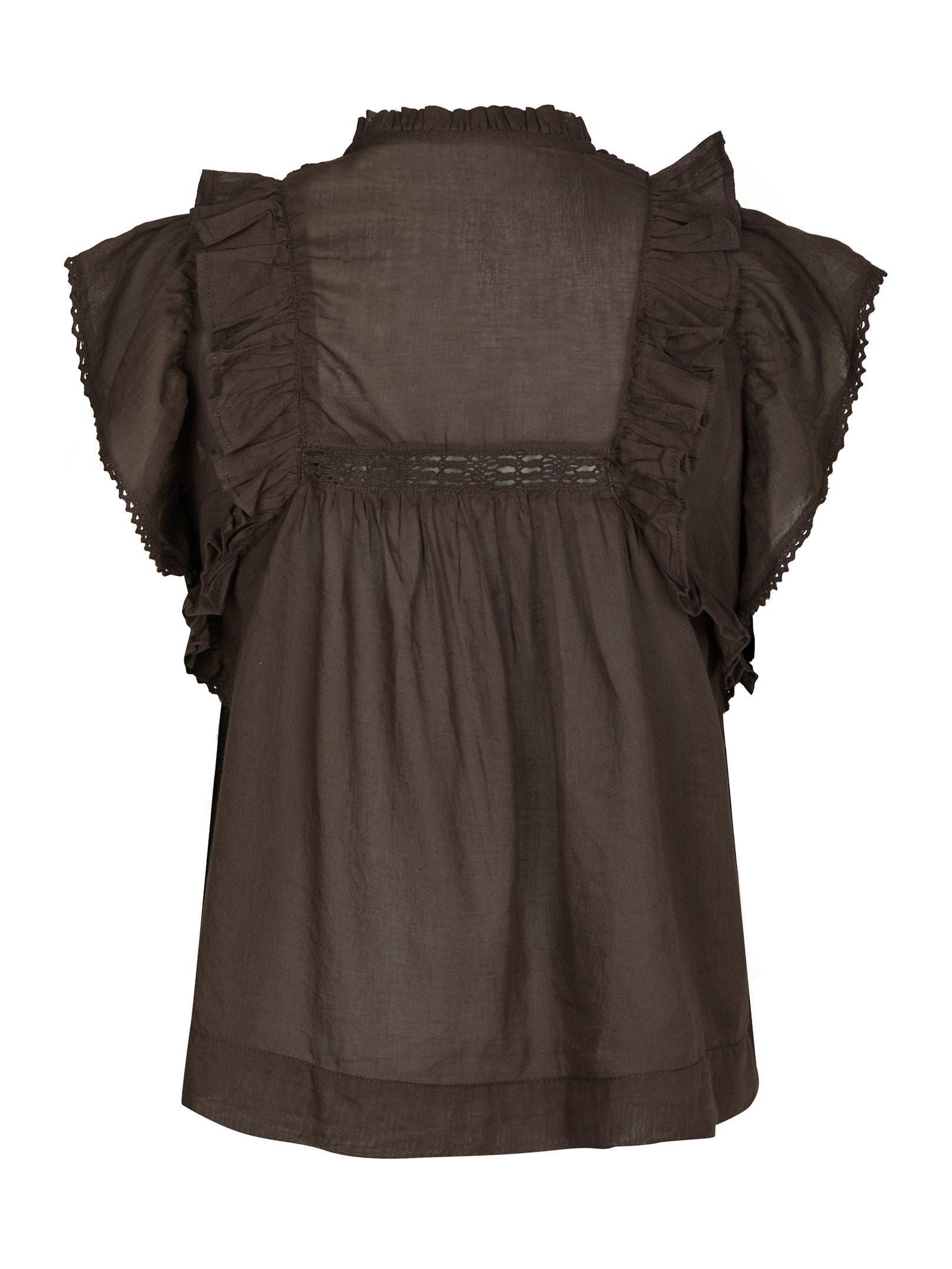 Neo Noir Top - Jayla S Voile Top i Dark Brown