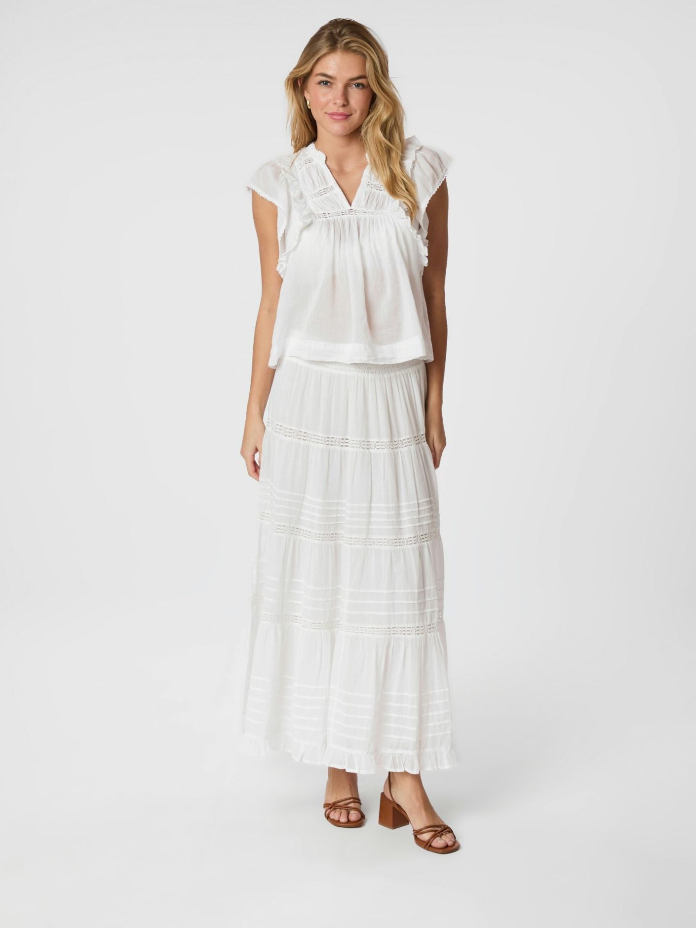 Neo Noir Top - Jayla S Voile Top i Hvid