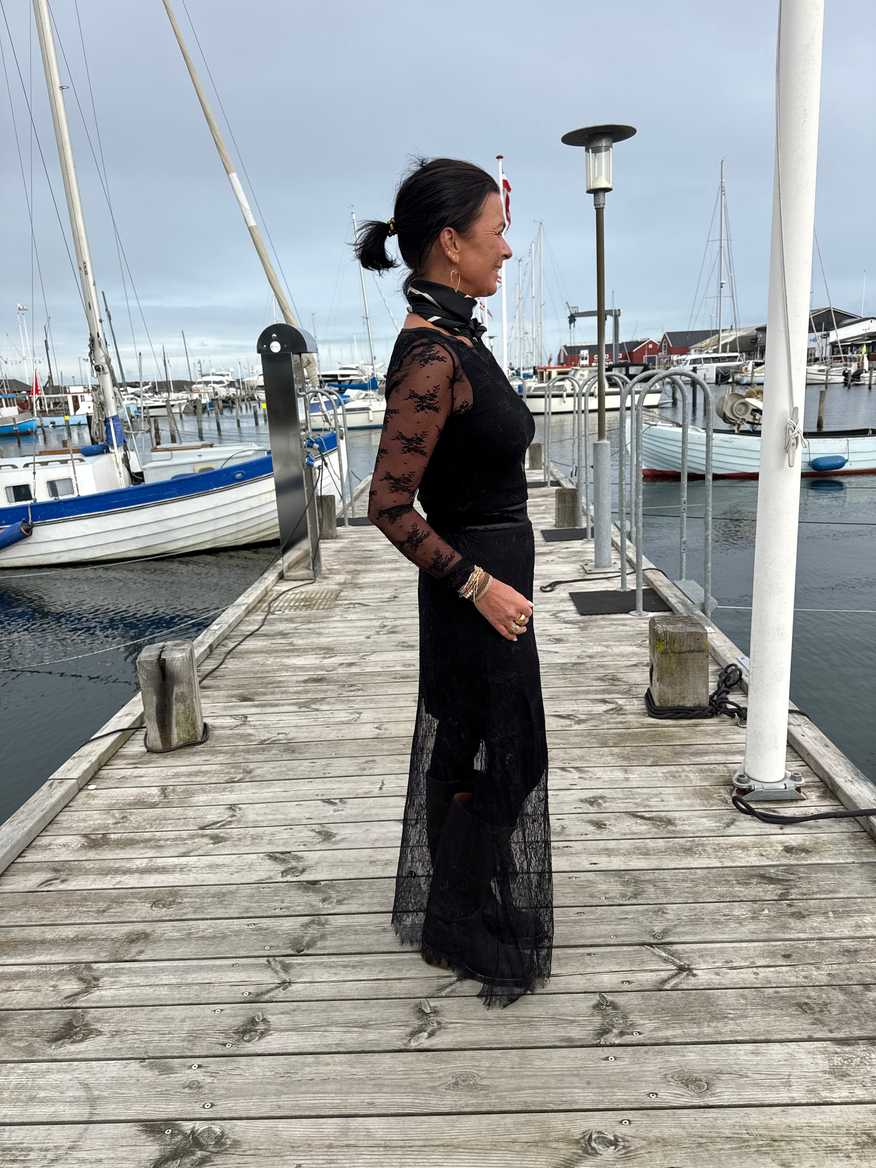 Nümph Nederdel - NuSansa Lang Blonde Nederdel i Caviar