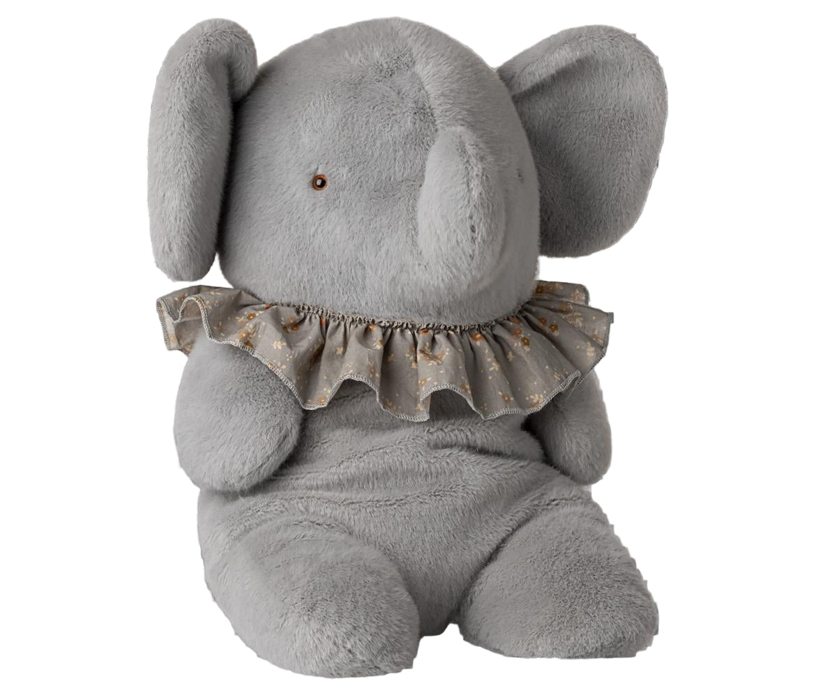 Maileg Safari Friends - Elefant i Plys Stor, Blå Grå