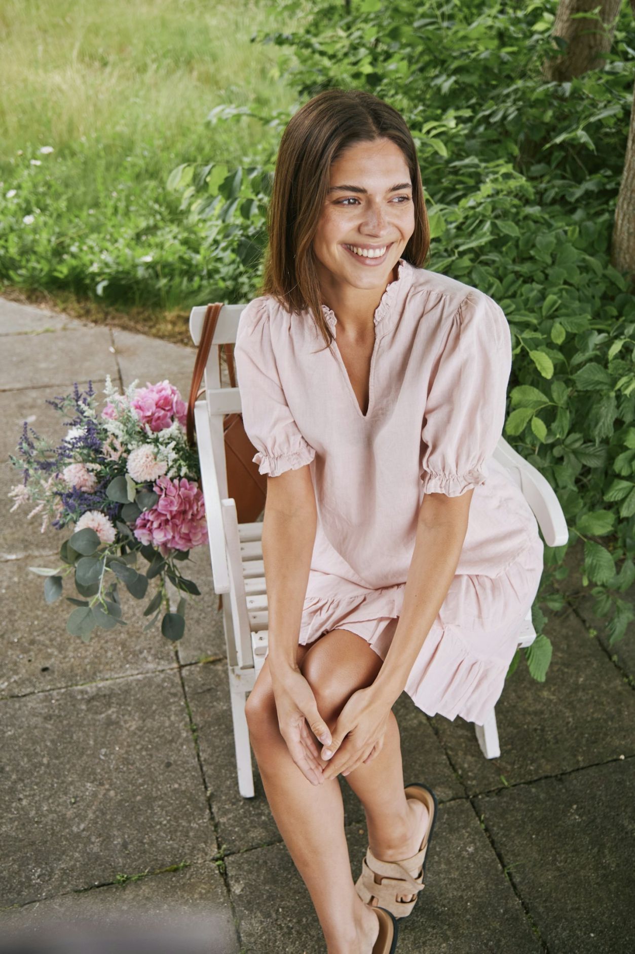 Neo Noir Bluse - Odesa Linen Bluse i Rose Smoke