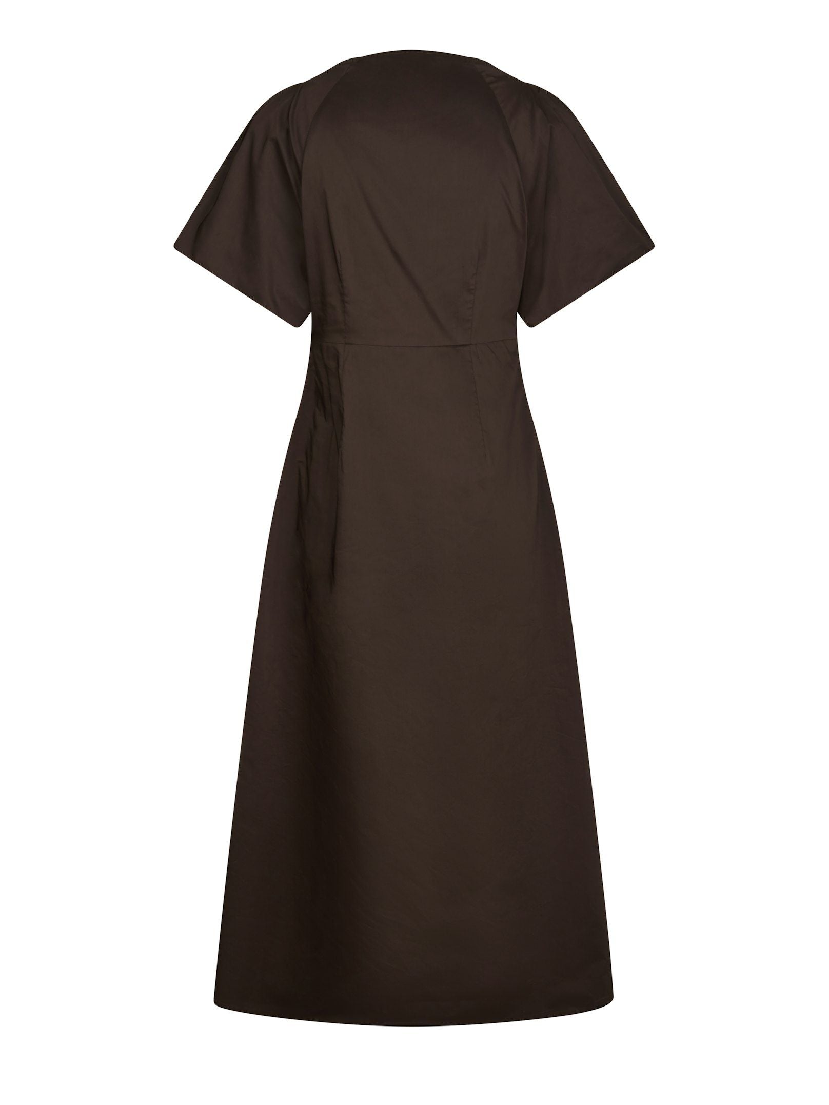 Neo Noir Kjole - Illana Poplin Kjole i Chocolate Brown