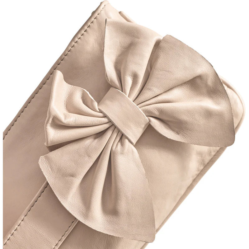 Depeche Taske - Clutch Taske Med Sløjfe i Vanilla