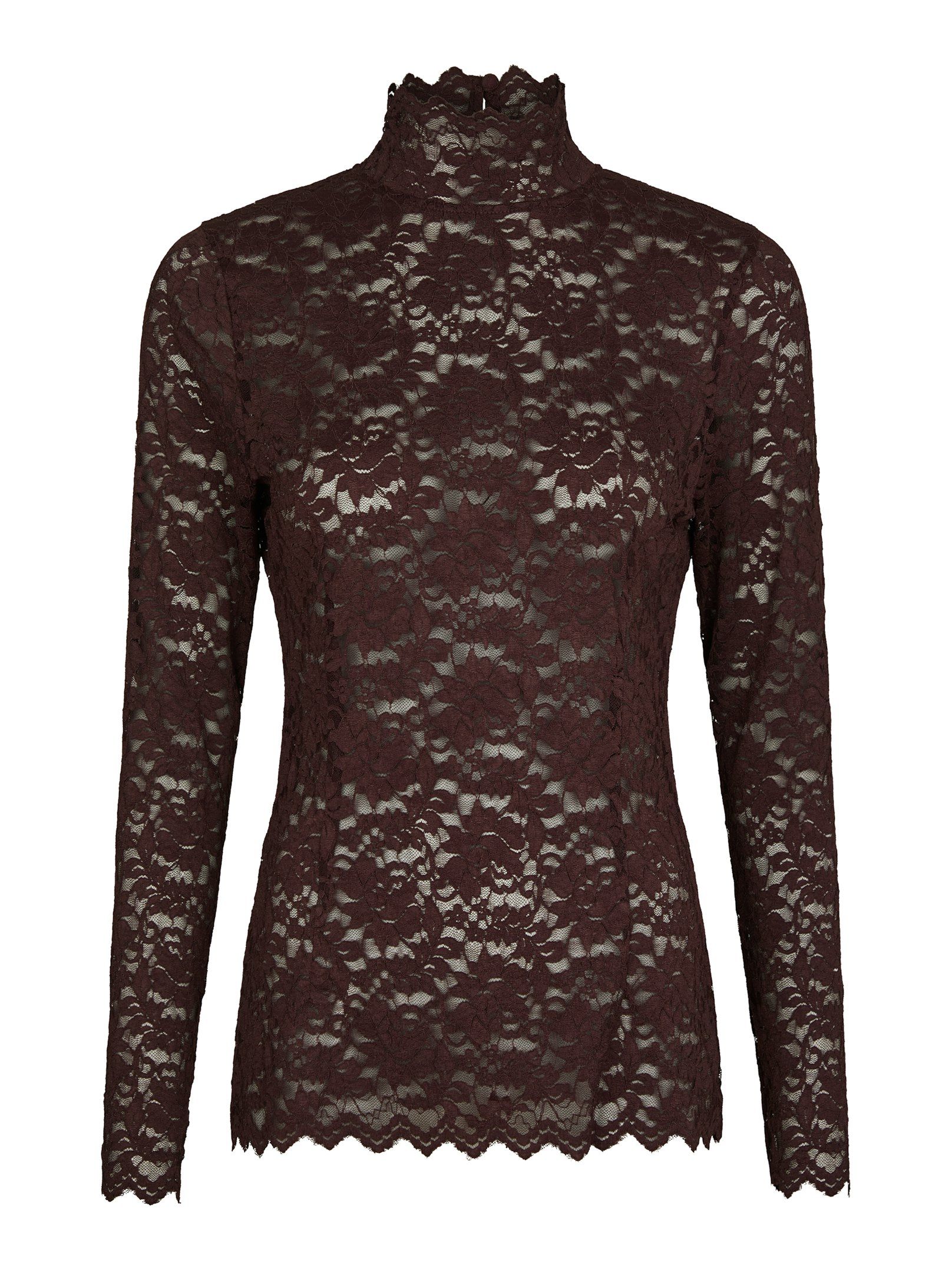 Neo Noir Bluse - Liza Laceflower Bluse i Burgundy
