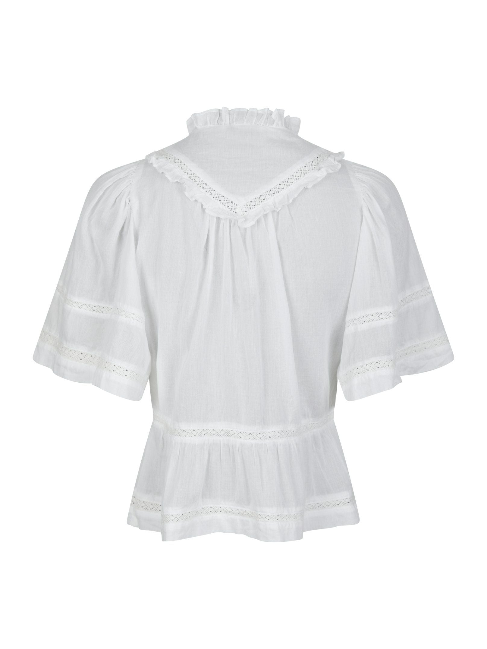 Neo Noir Top - Evienne SS Voile Top i Hvid