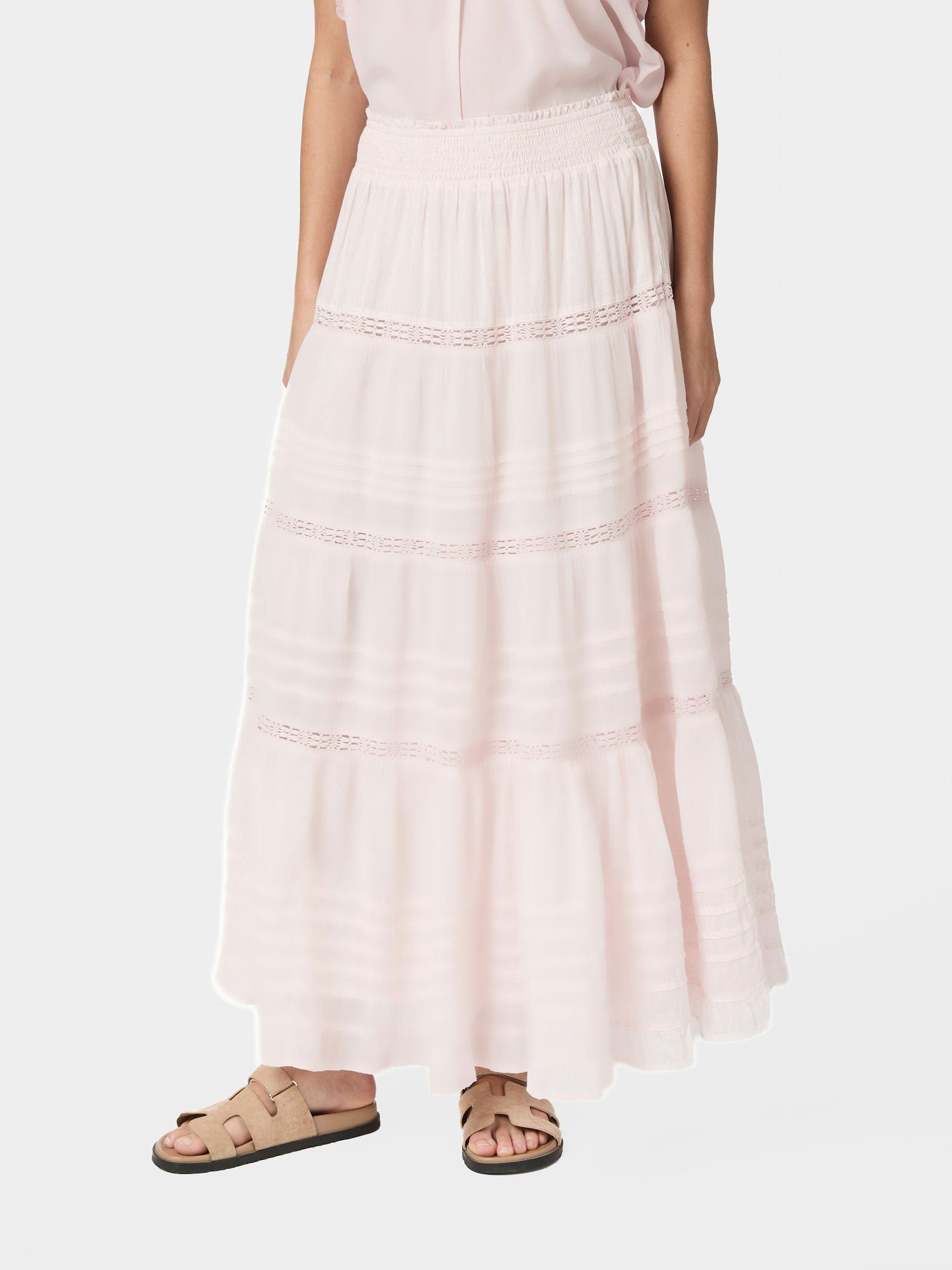 Neo Noir Nederdel - Felicia S Voile Nederdel i Light Pink