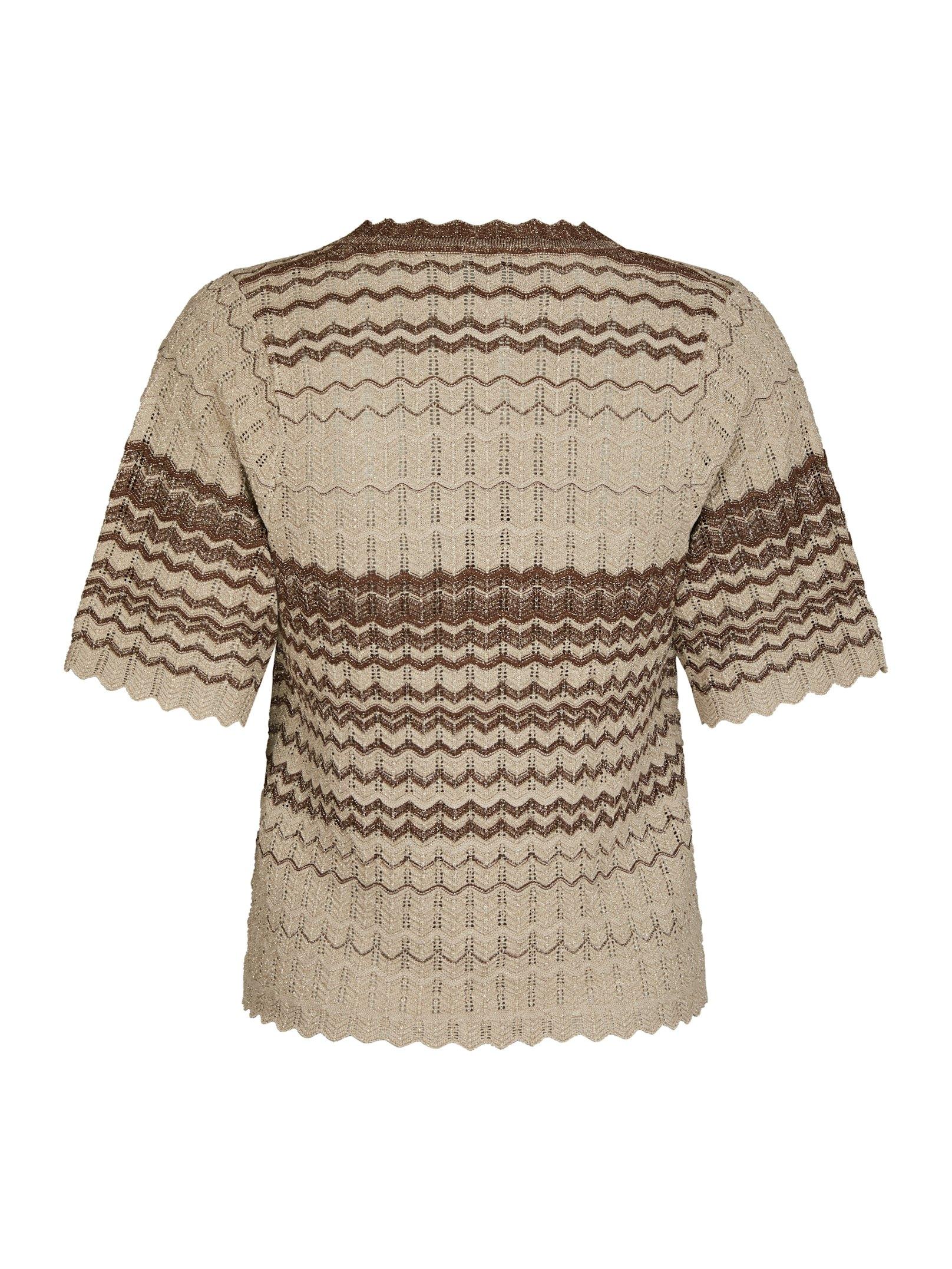 Neo Noir Bluse - Meiko Stitch Strik Bluse i Brown