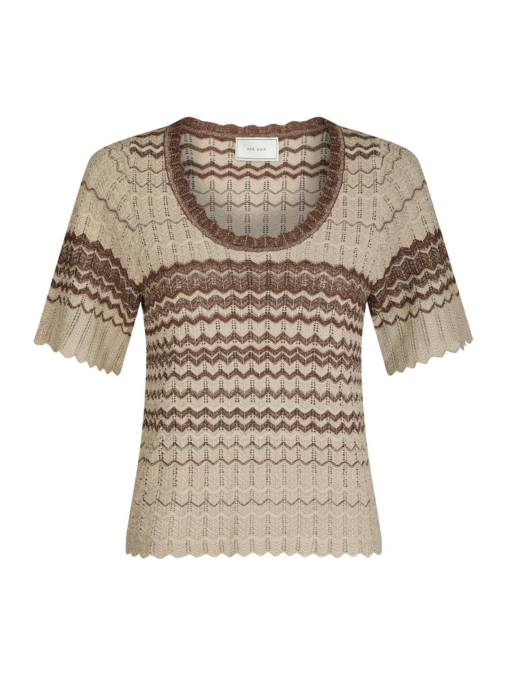 Neo Noir Bluse - Meiko Stitch Strik Bluse i Brown