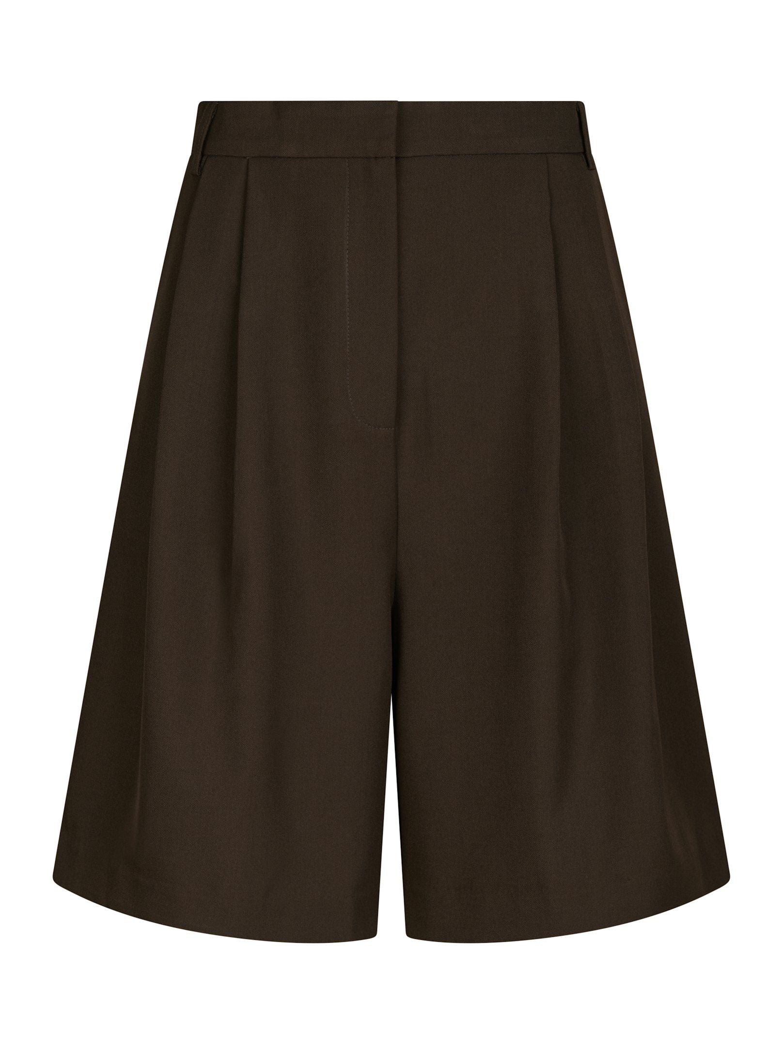 Neo Noir Shorts - Nika Struktureret Shorts i Dark Brown