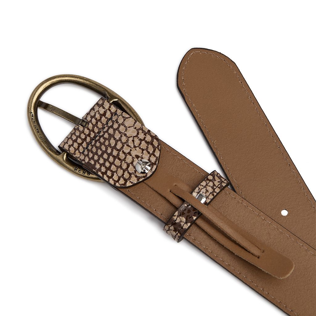 Depeche Bælte - 16486 Jeans Bælte i Snake-Sand