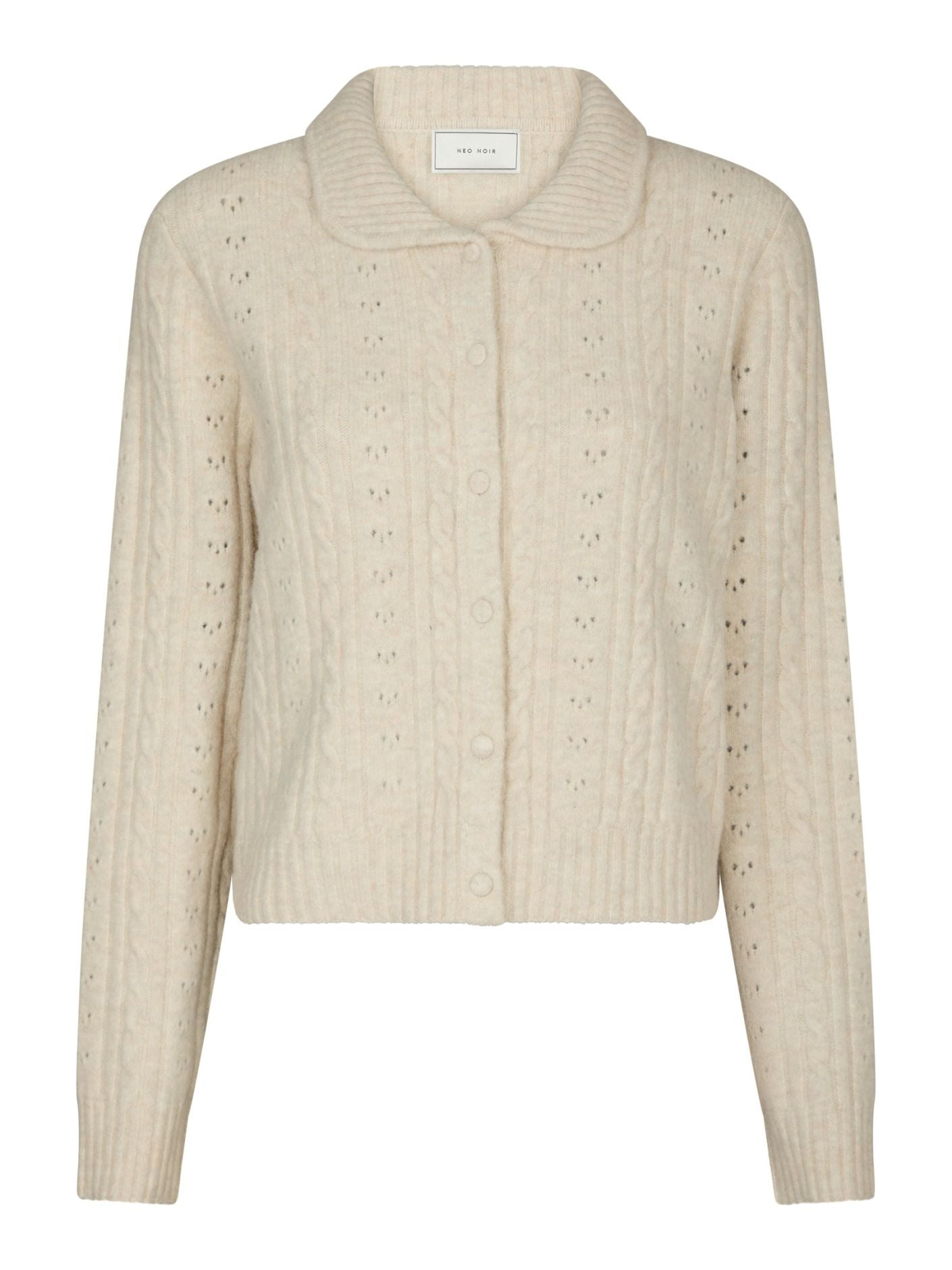 Neo Noir Cardigan - Emelie Strik Cardigan i Ivory