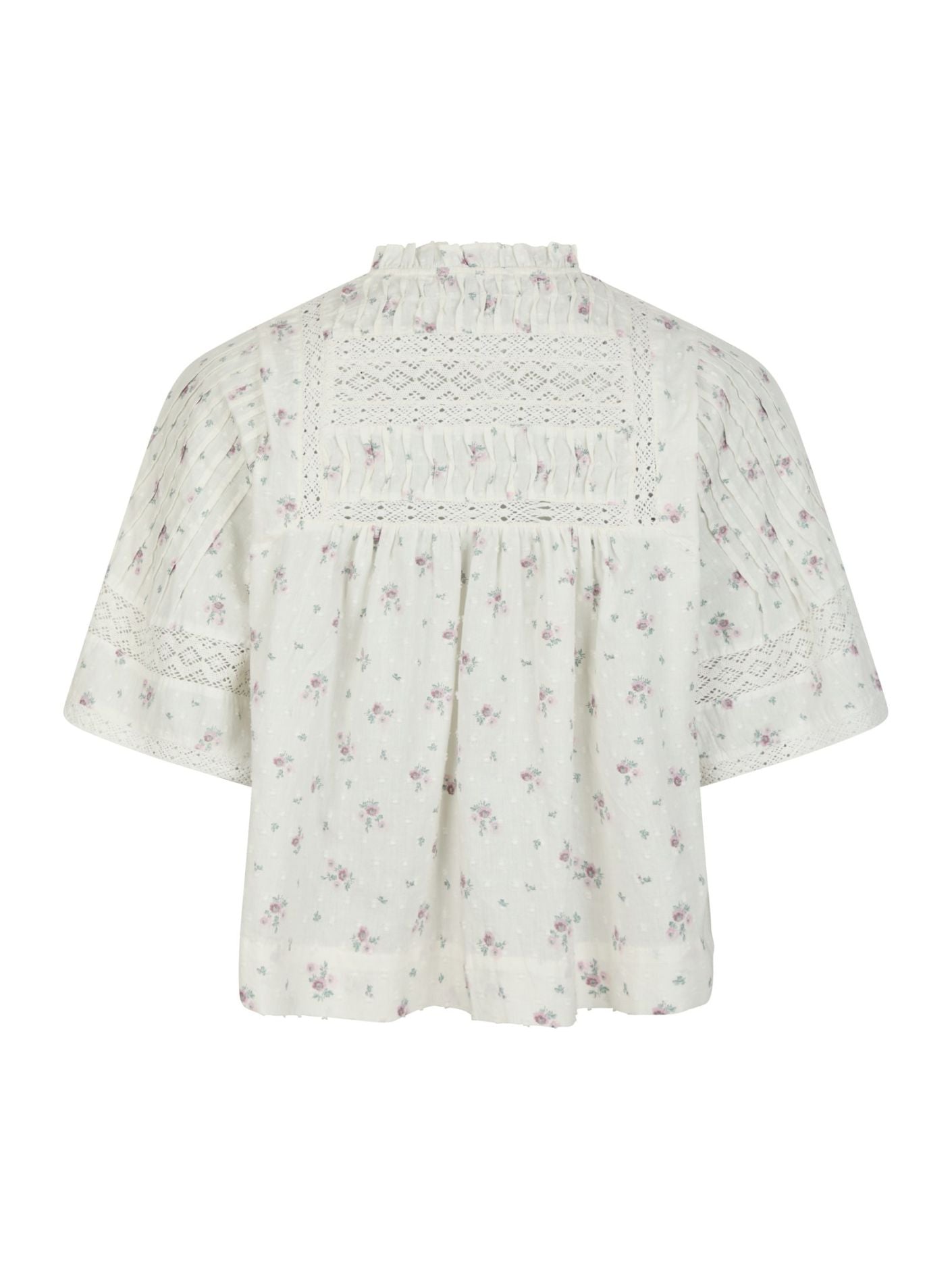 Neo Noir Blusen - Siama Dobby Flower Bluse i Off White