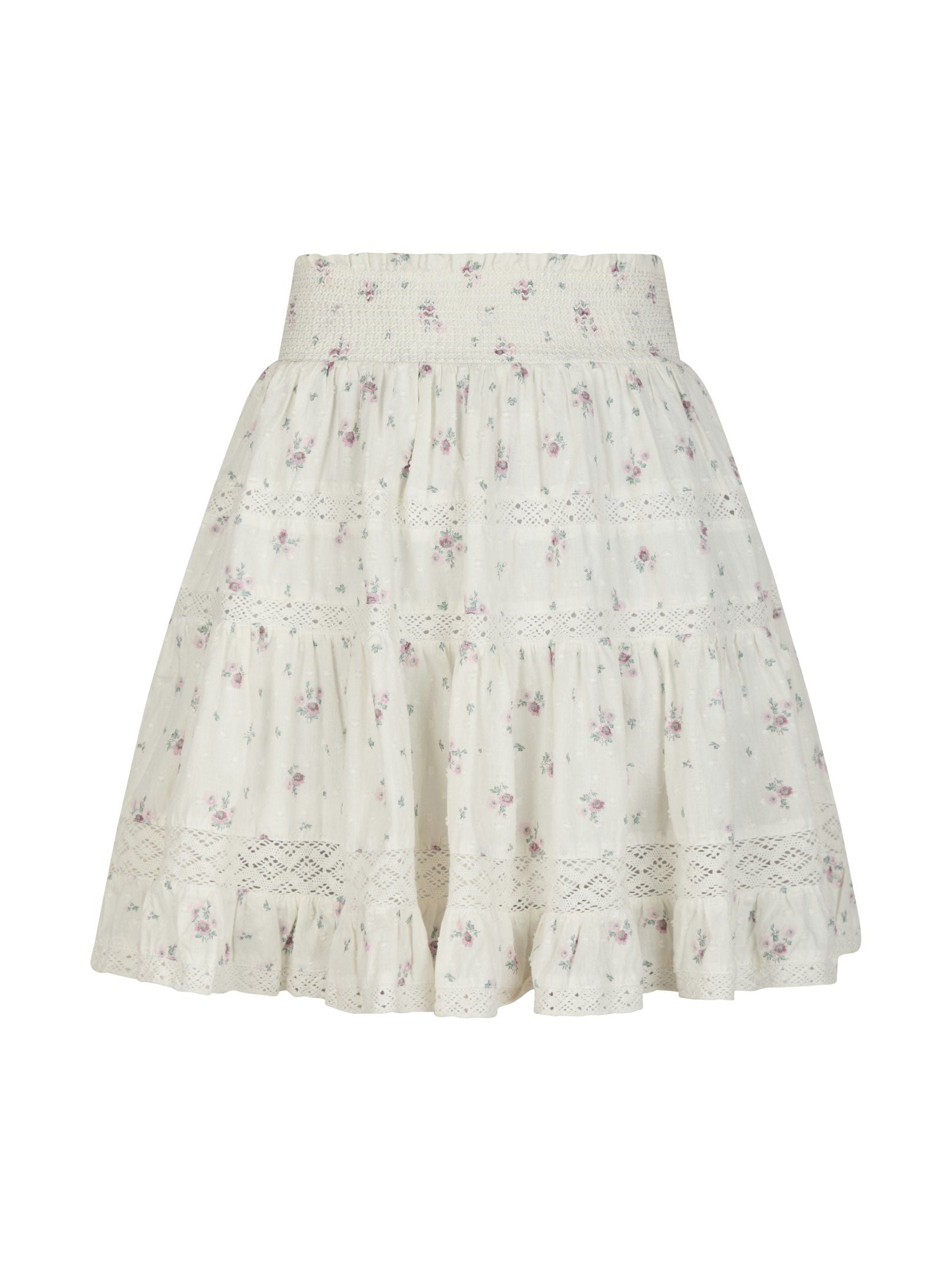 Neo Noir Nederdel - Callia Dobby Flower Nederdel i Off White