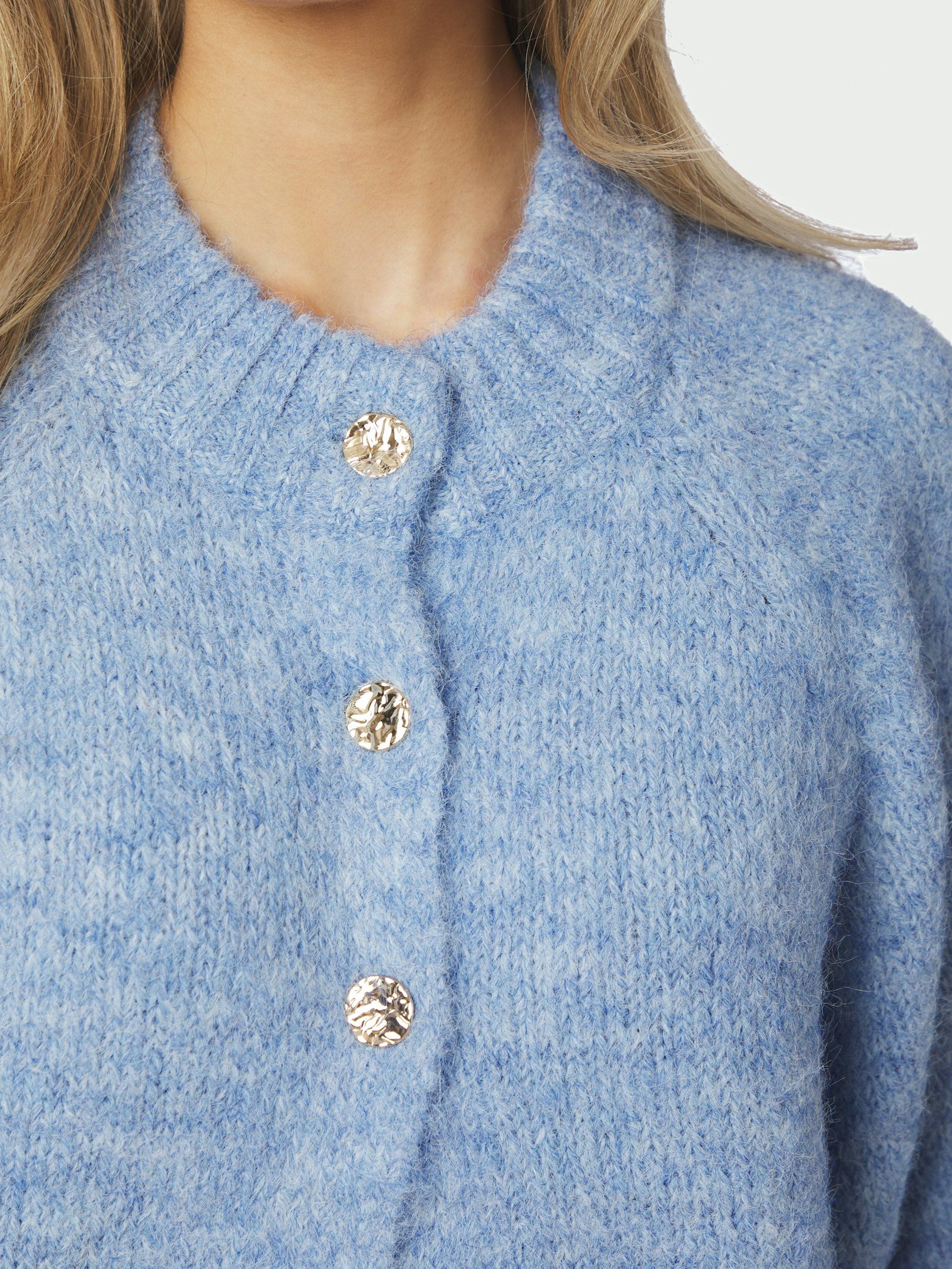Neo Noir Cardigan - Benuta Strik Cardigan i Dusty Blue