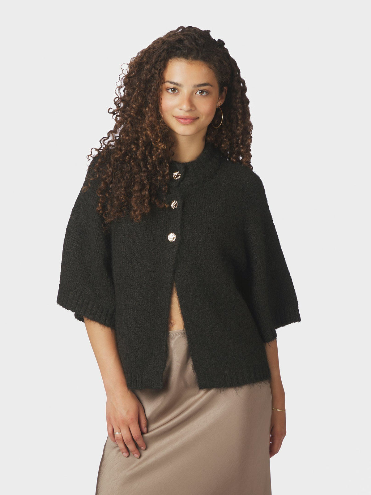 Neo Noir Cardigan - Benuta Strik Cardigan i Dark Brown