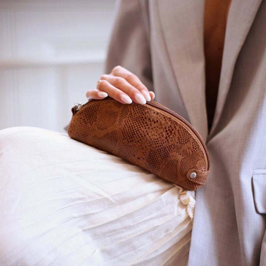 Depeche Toilettaske - 16592 Toilet Pung Lille i Camel Snake