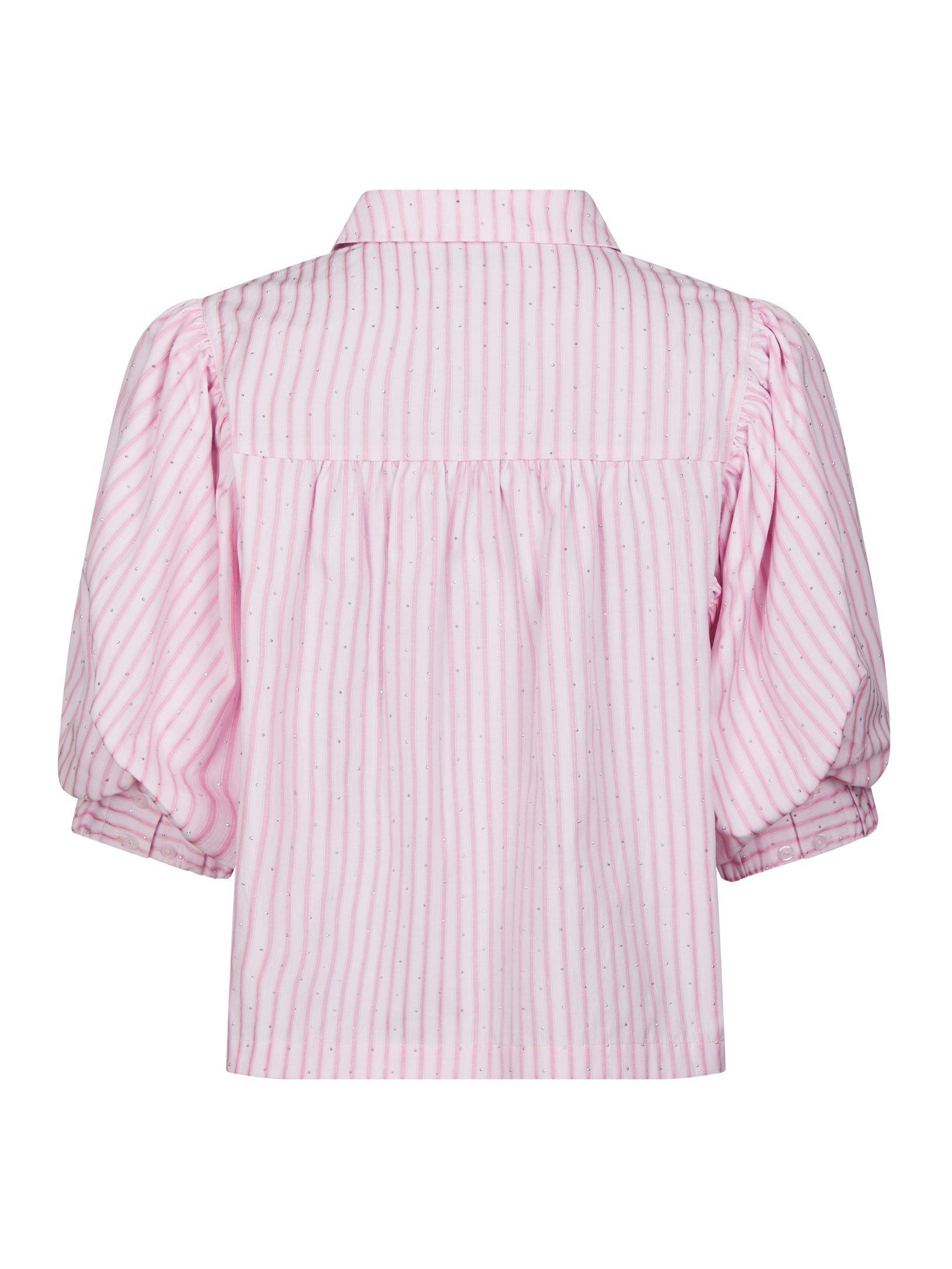 Neo Noir Bluse - Etta Stripe Stone Bluse i Light Pink